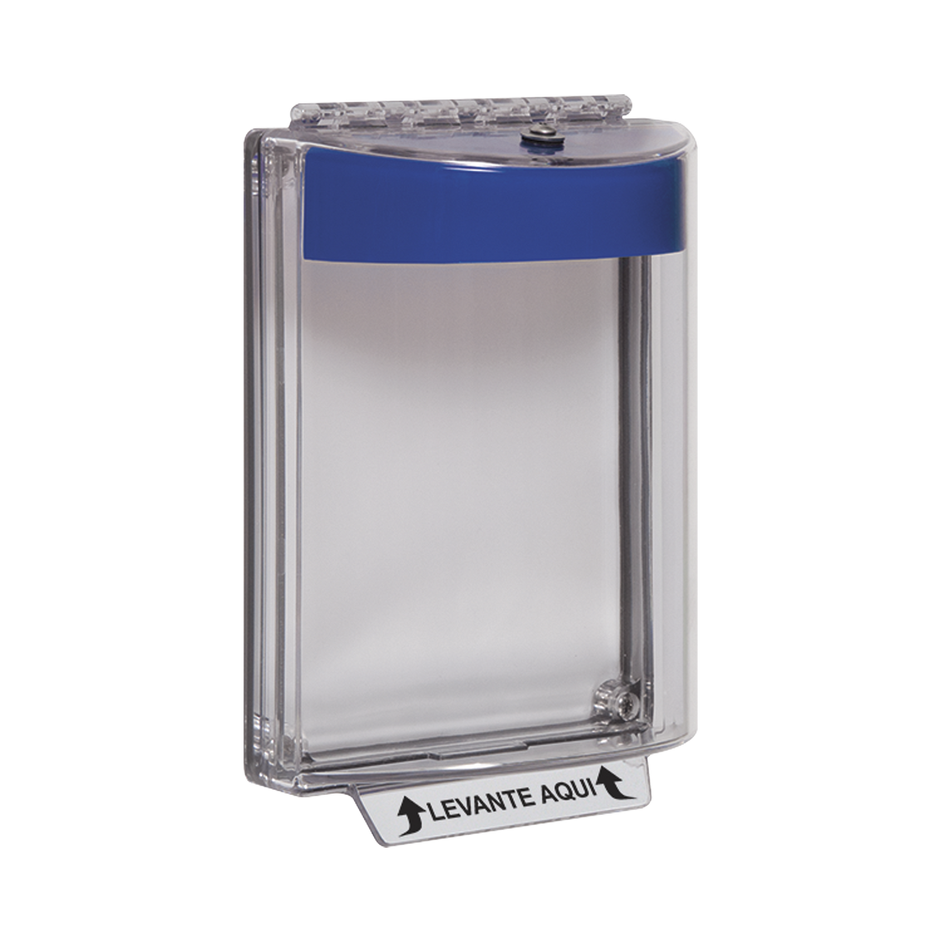 Cubierta universal transparente con mensaje de incendio en EspaÃ±ol