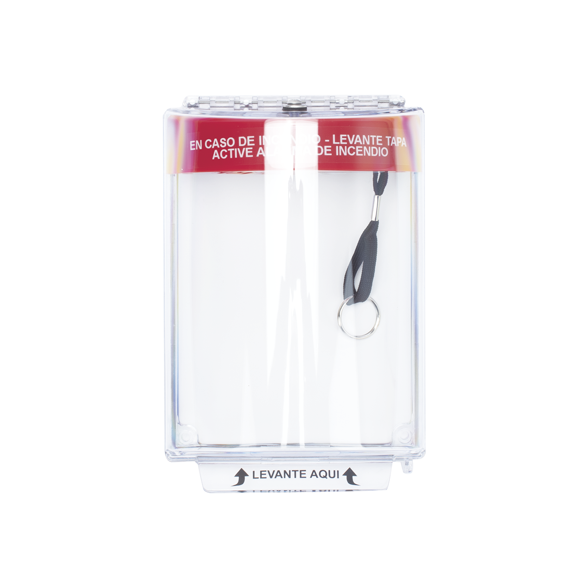 Cubierta Universal Transparente con Sirena, Texto de Incendio en EspaÃ±ol