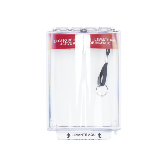 Cubierta Universal Transparente con Sirena, Texto de Incendio en EspaÃ±ol