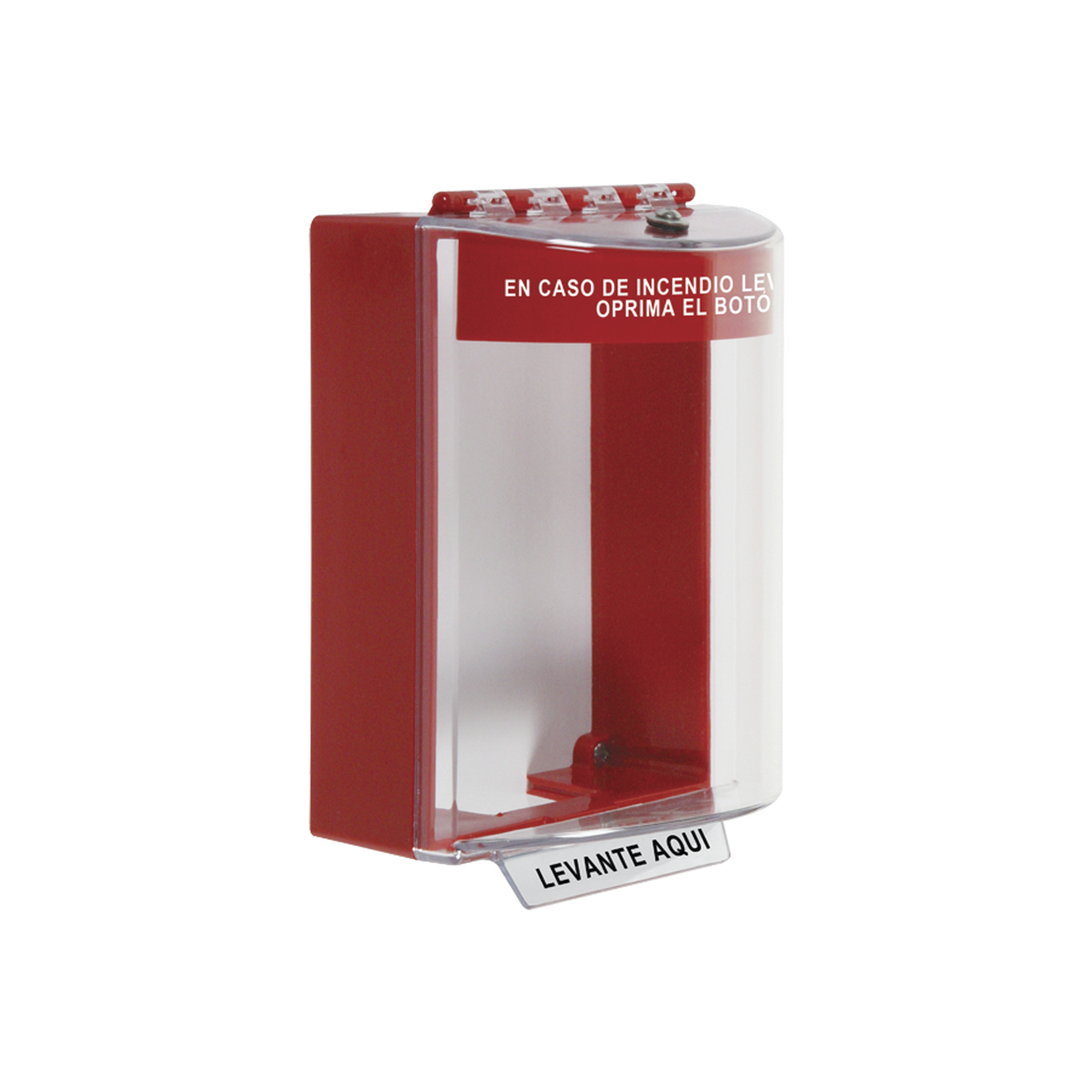 Cubierta Universal Transparente con Espaciador, Texto de Incendio en EspaÃ±ol