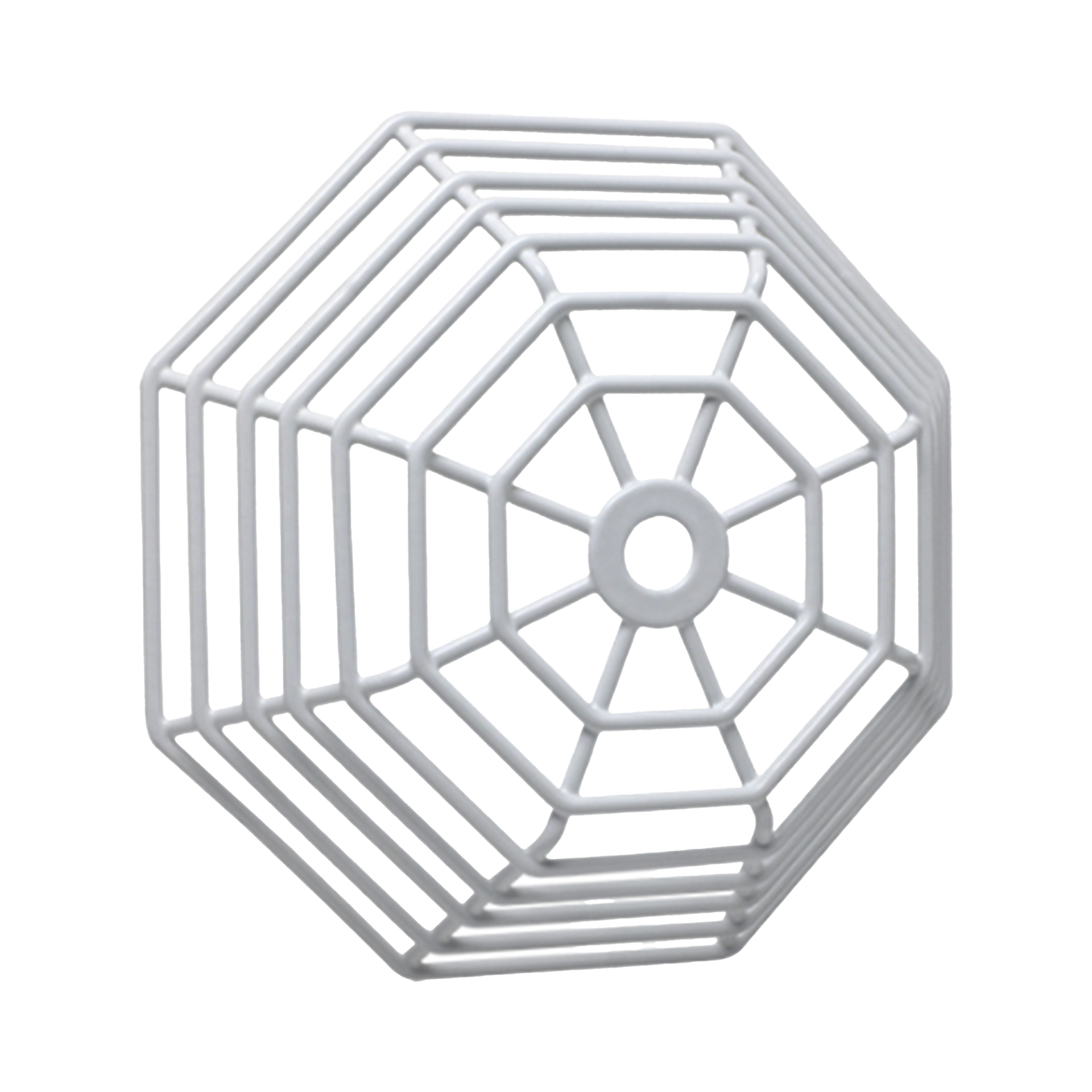 Rejilla de acero Web StopperÂ® para protecciÃ³n de detectores de humo de vandalismo y accidentes. Bajo perfil, montaje empotrado.