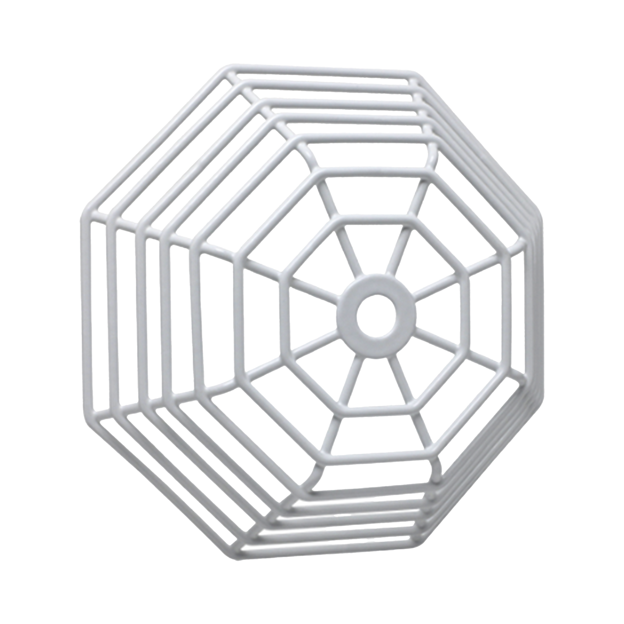 Rejilla de acero Web StopperÂ® para protecciÃ³n de detectores de humo de vandalismo y accidentes. Bajo perfil, montaje empotrado.