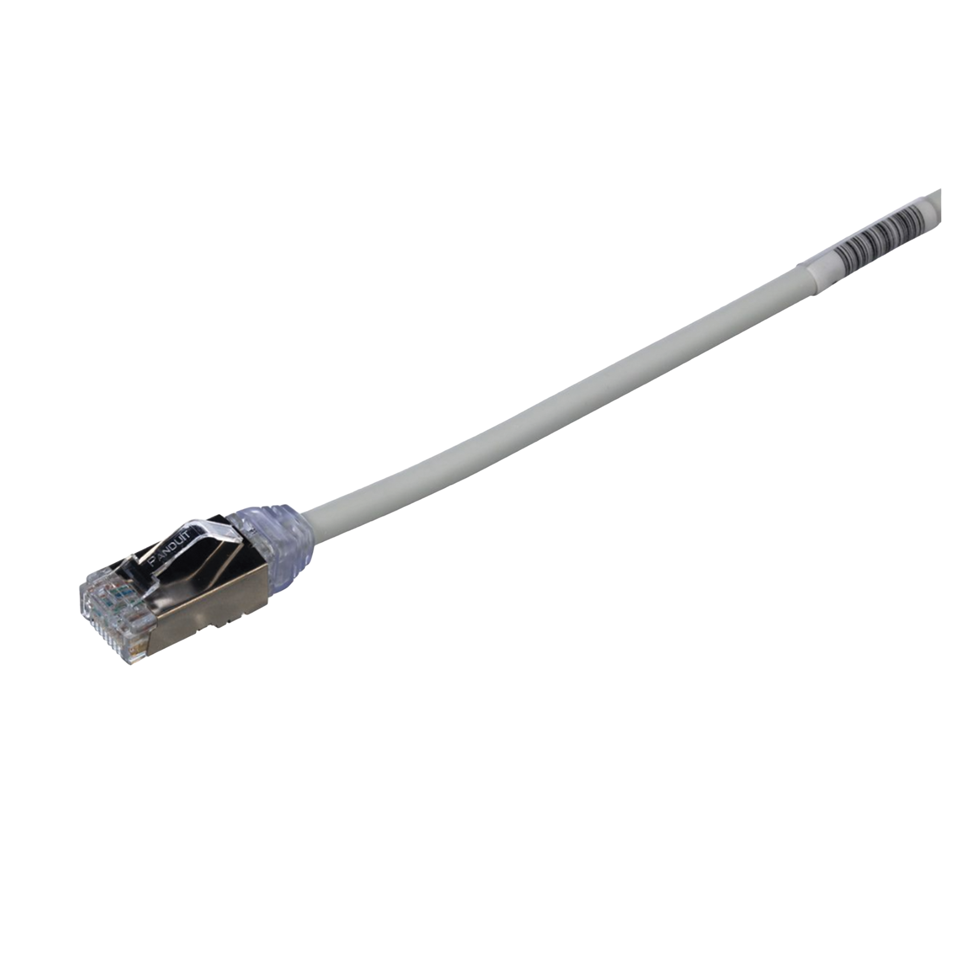 Patch Cord Cat6A, Diametro Reducido 28 AWG, Blindado S/FTP, CM/LS0H, 20 cm, Color Gris