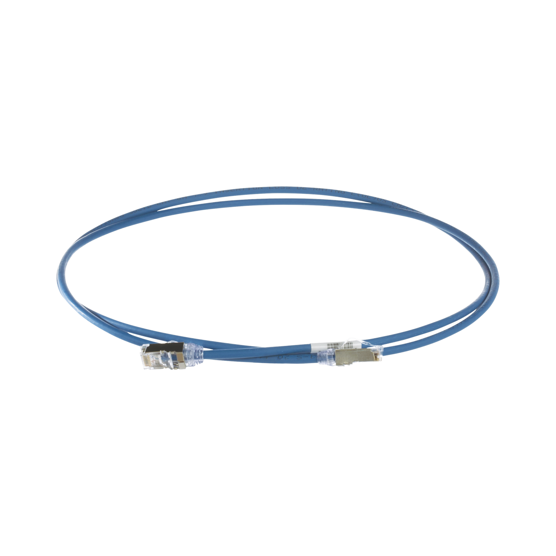 Patch Cord Cat6A, Diametro Reducido 28 AWG, Blindado S/FTP, CM/LS0H, 15 m, Color Azul