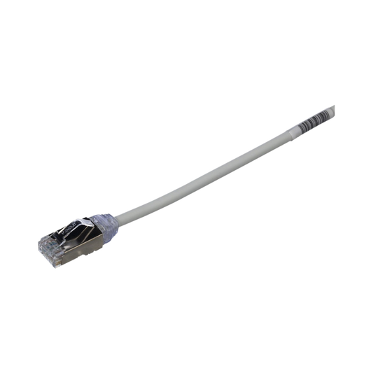 Patch Cord Cat6A, Diametro Reducido 28 AWG, Blindado S/FTP, CM/LS0H, 3 m, Color Gris