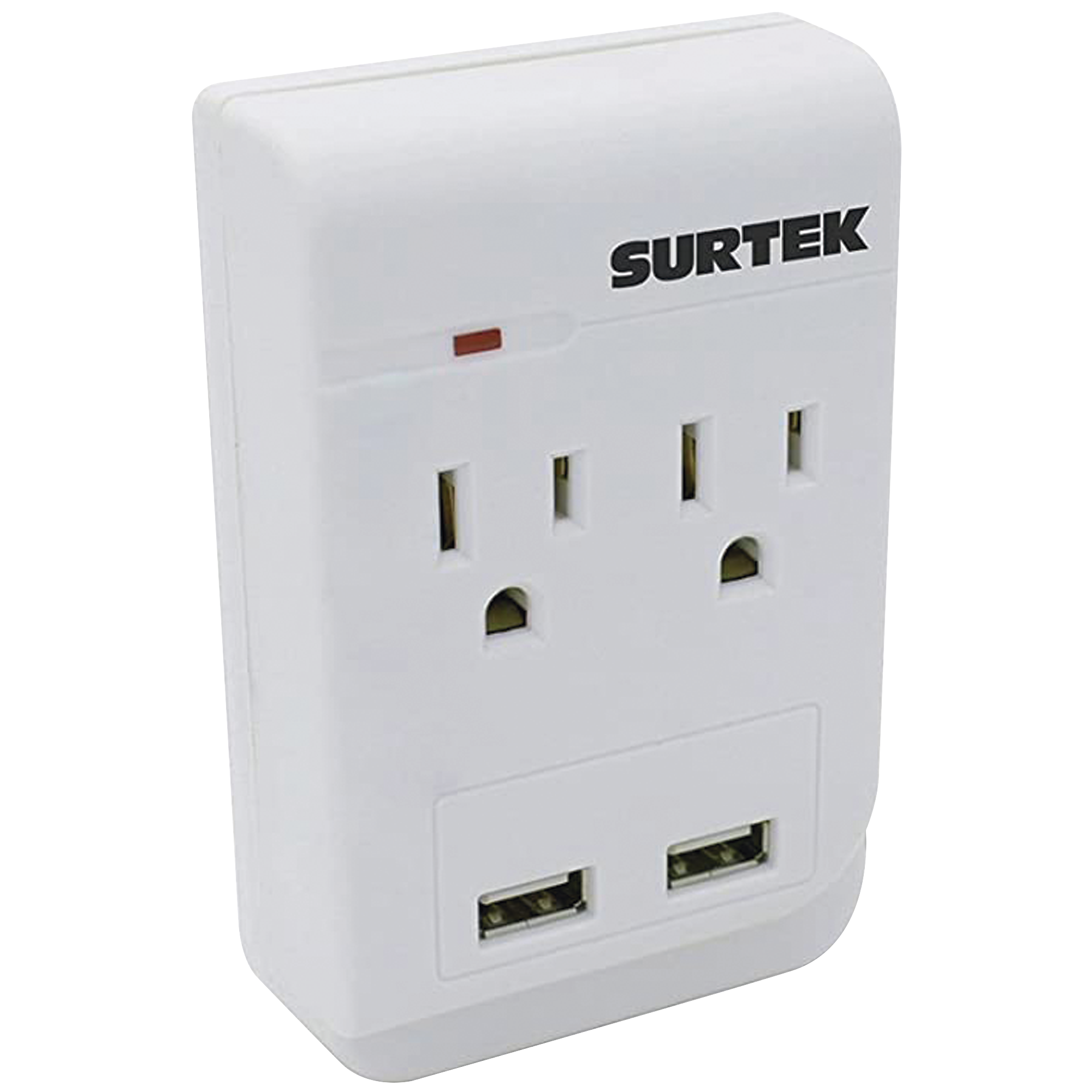 Multicontacto de ABS con 2 contactos aterrizados  y 2 puertos USB.