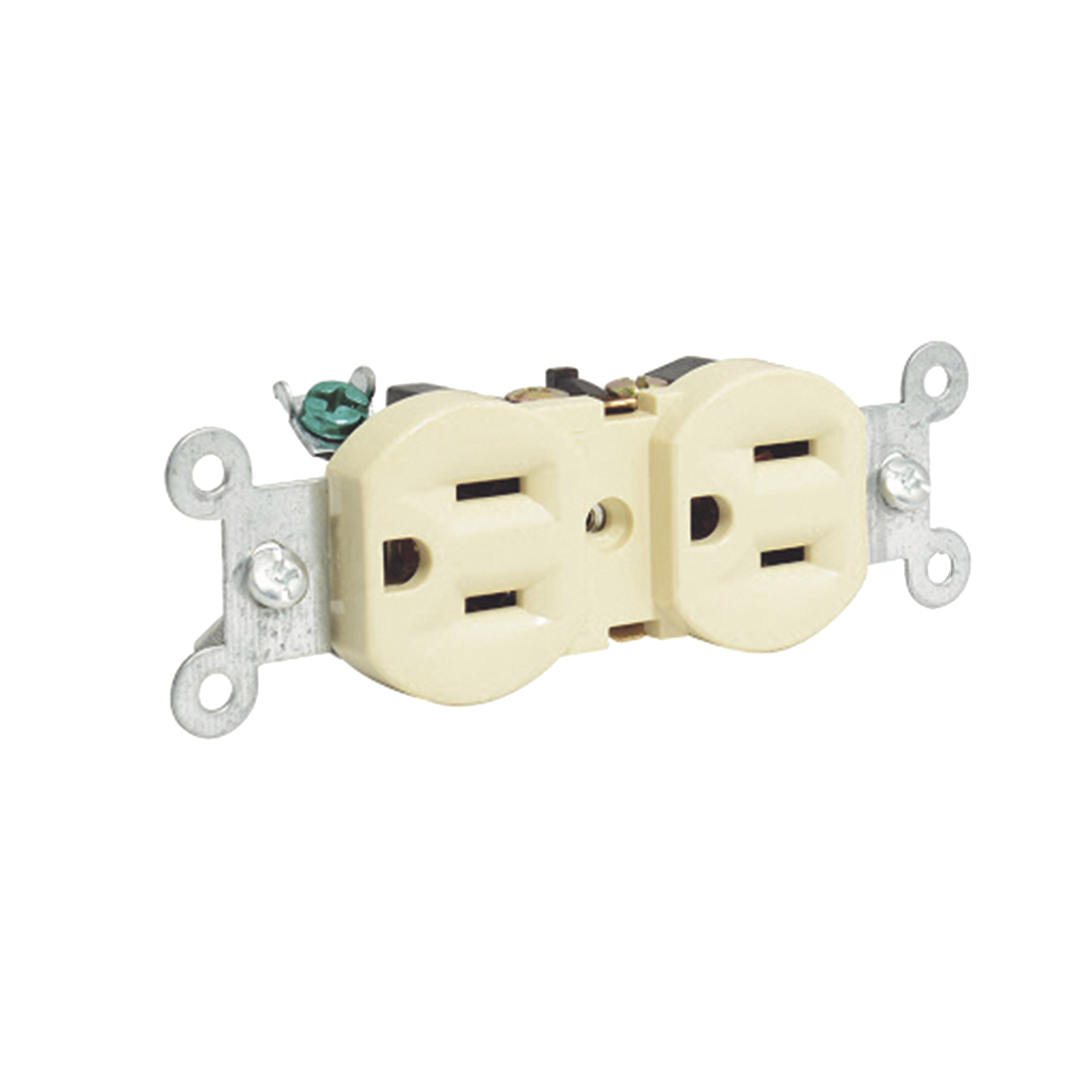 Contacto dÃºplex tapa marfil base negra 15A 127 Vca