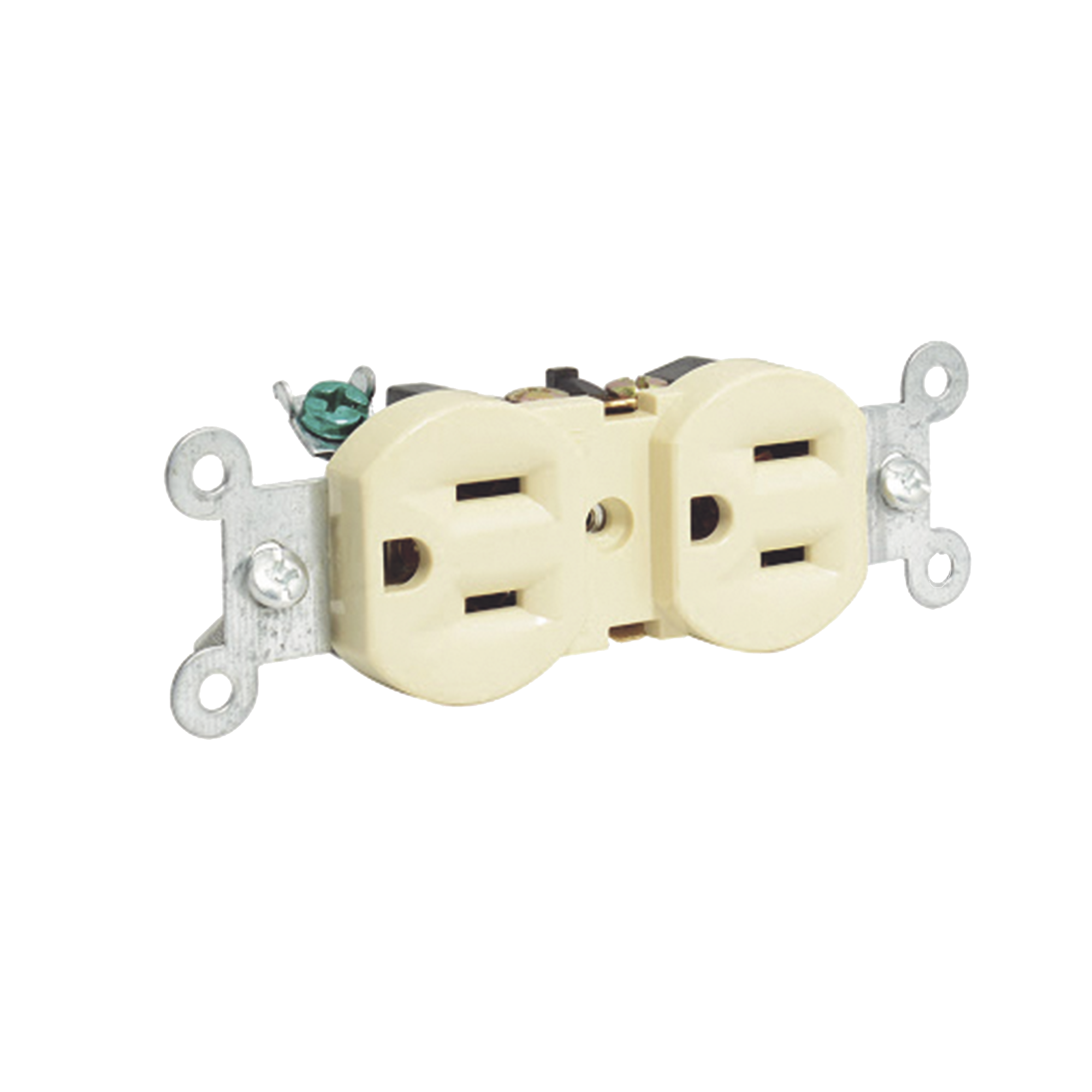 Contacto dÃºplex tapa marfil base negra 15A 127 Vca