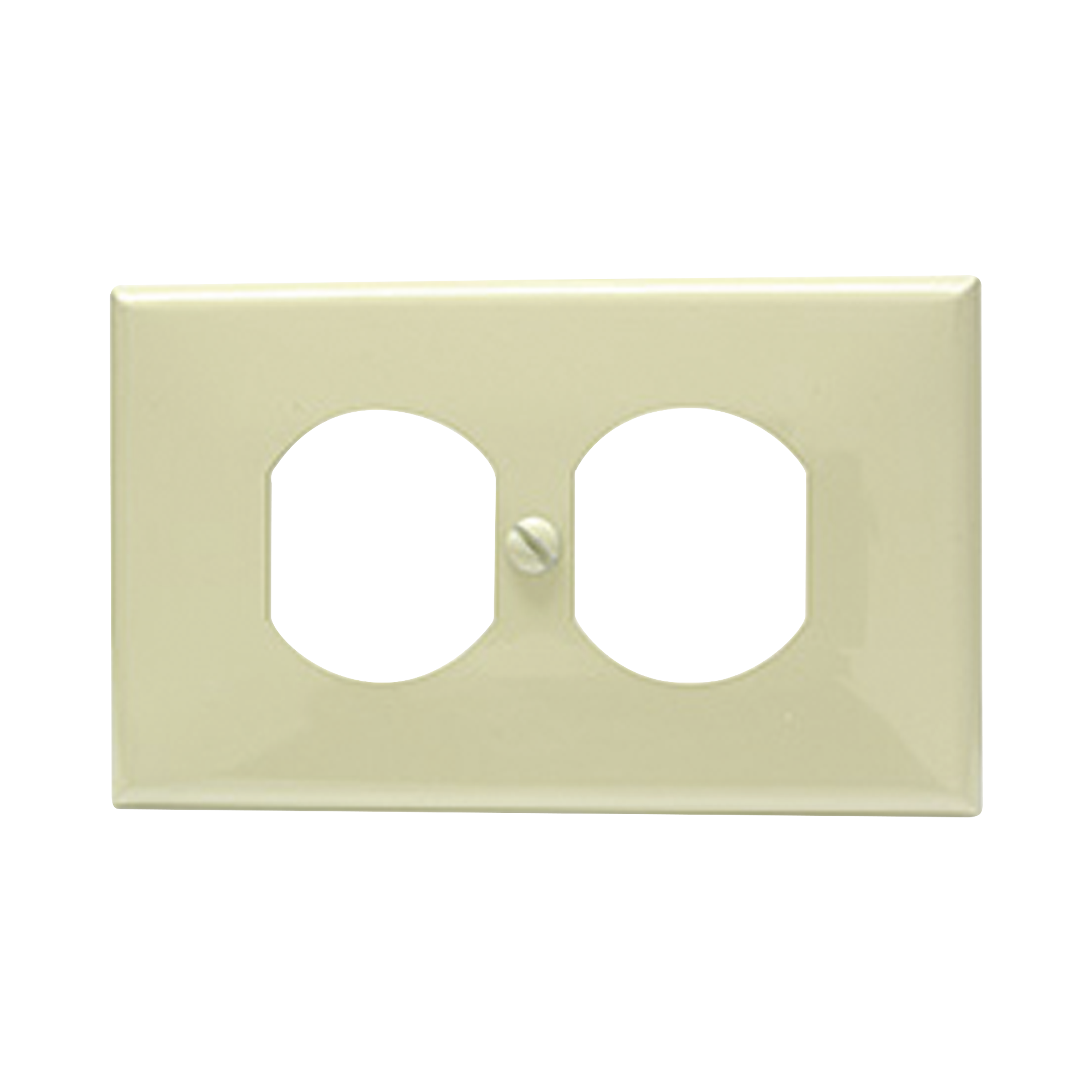 Placa de plÃ¡stico para contacto dÃºplex color marfil.