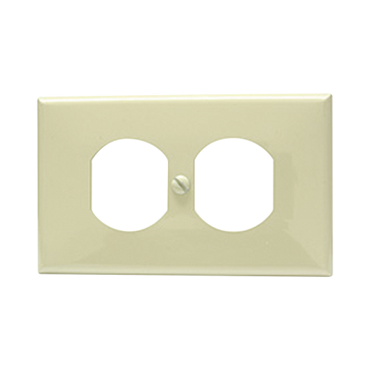 Placa de plÃ¡stico para contacto dÃºplex color marfil.