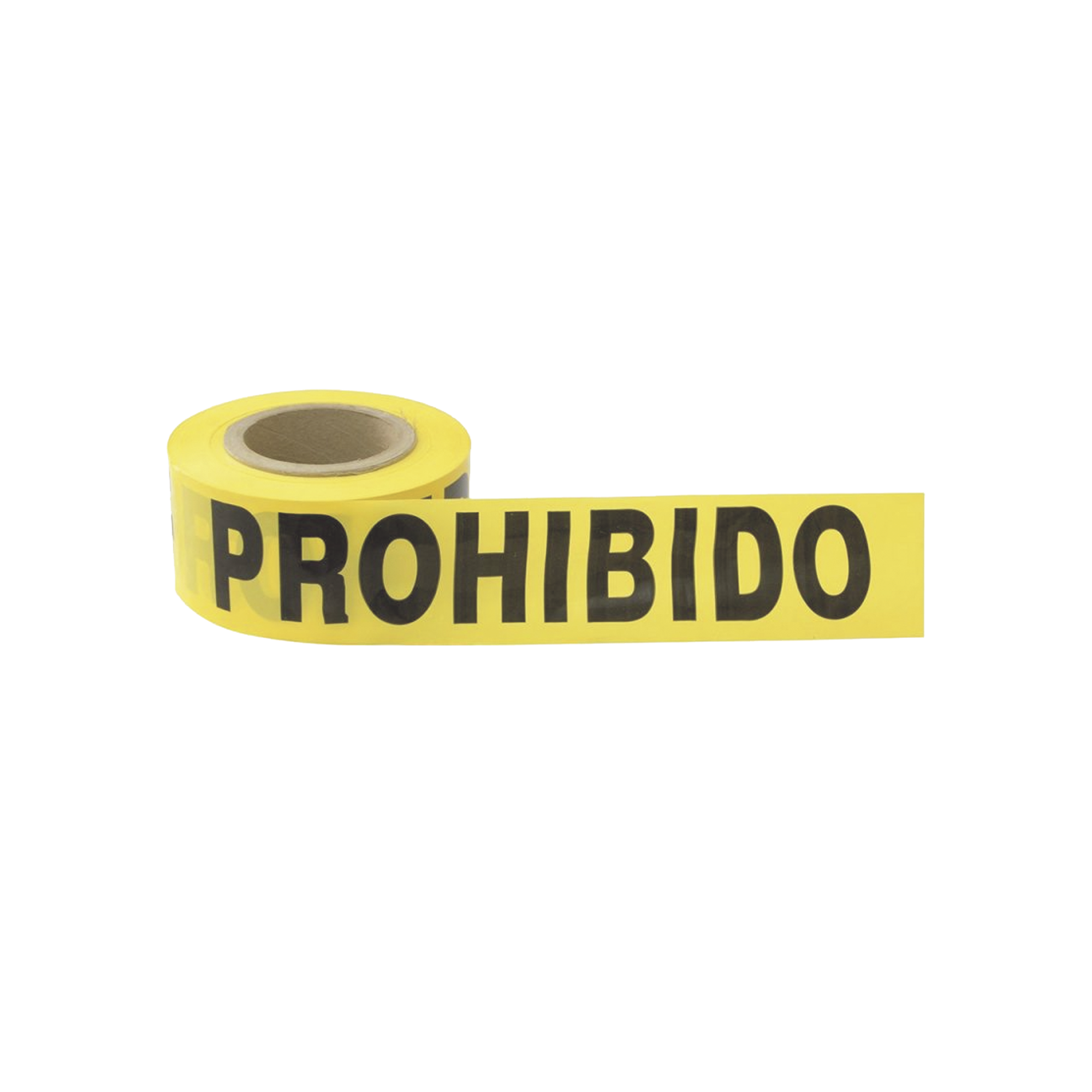 Cinta para barricada "PROHIBIDO EL PASO" de 100 m y ancho de 3".
