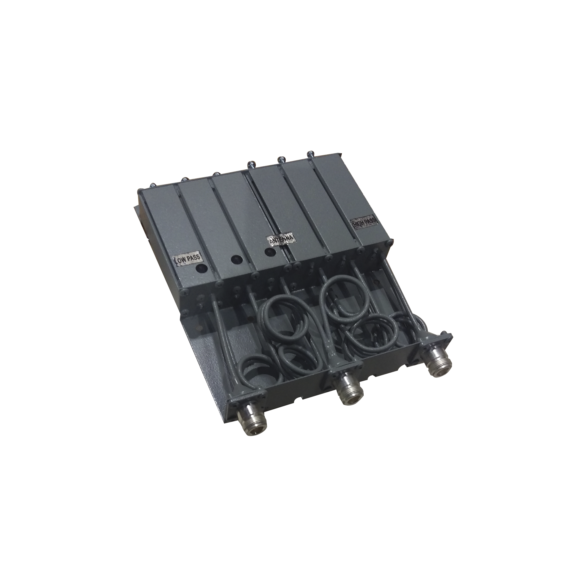 Duplexer SYSCOM en VHF, 6 Cav. 136-148 MHz, 50 Watt, 5 MHz Sep. Rechazo de Banda, N Hembras.