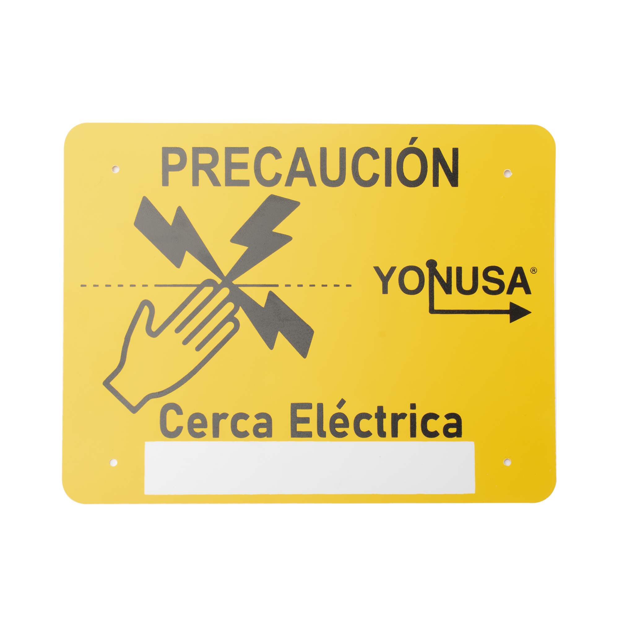 Letrero de PRECAUCION para cercas electrificadas (21.8 x 17 cm)