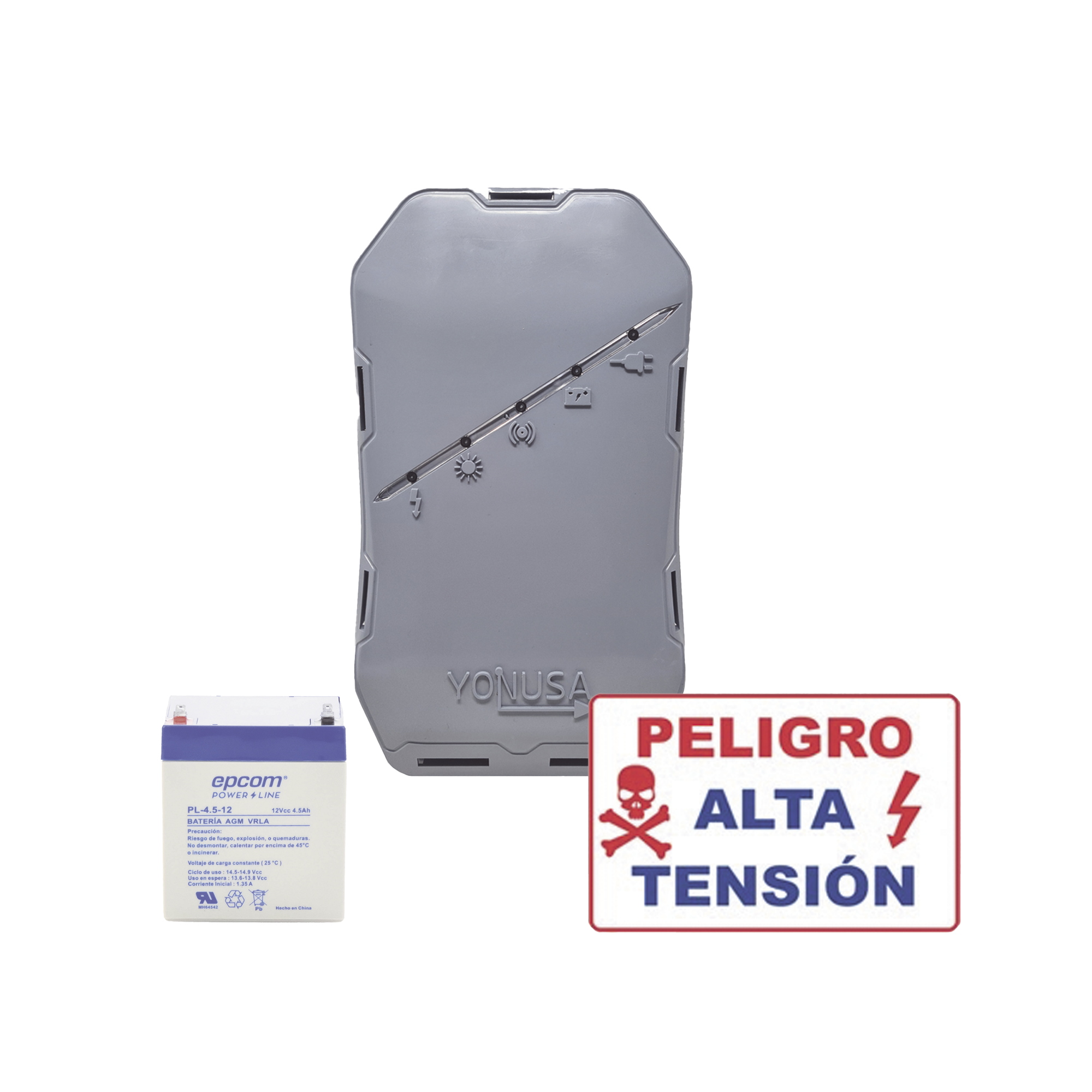 KIT deEnergizador 12,000Volts - .5 Joules / 500 Mts Lineales de ProtecciÃ³n / Cercas Electrificadas / Llavero Incluido