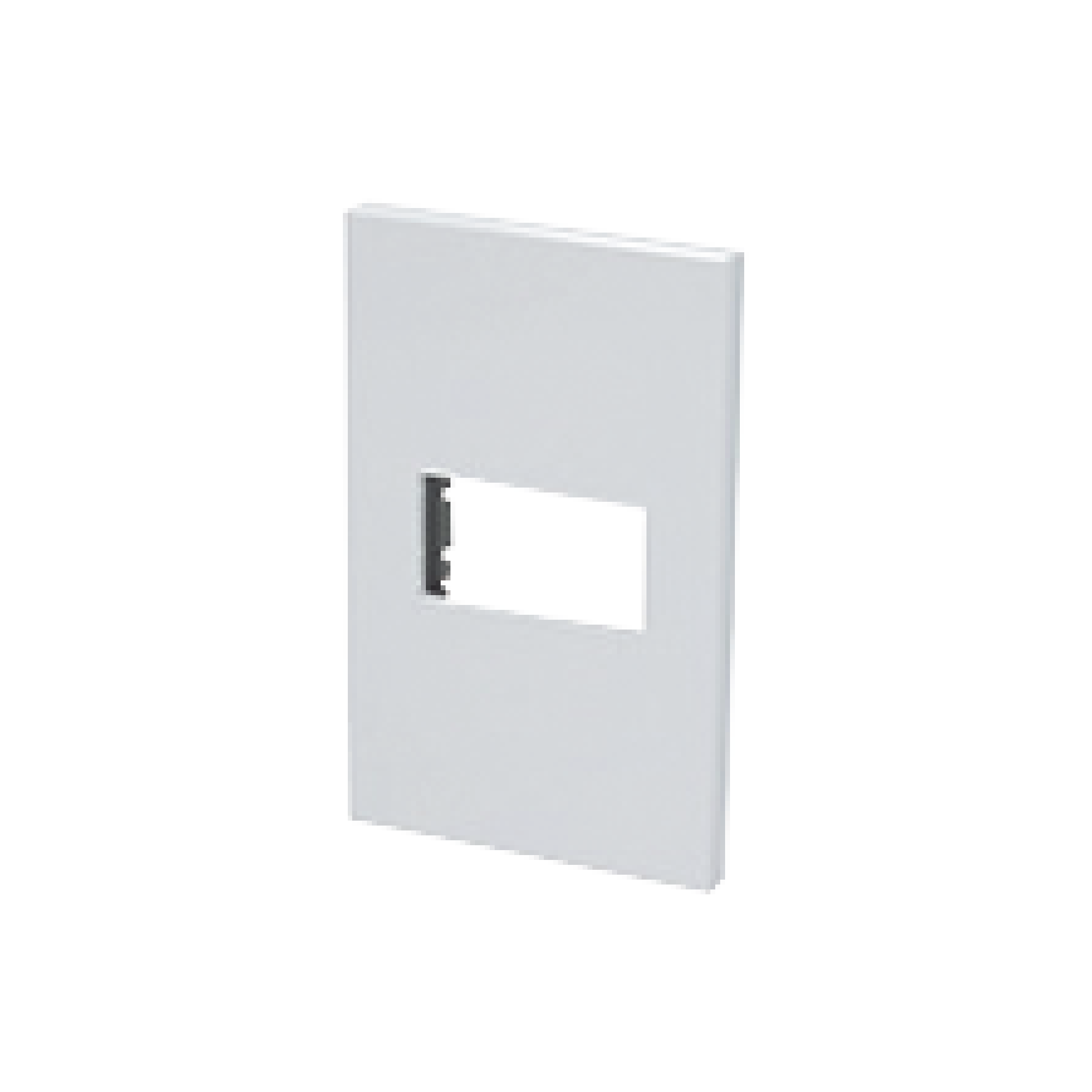 Placa de policarbonato con base de acero para 1 mÃ³dulo 1/3 color blanco.