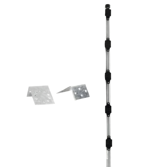 Poste con altura de 1m para cercos elÃ©ctricos/ Incluye base multiposicion fabricado 100% con acero galvanizado con 5 aisladores de paso