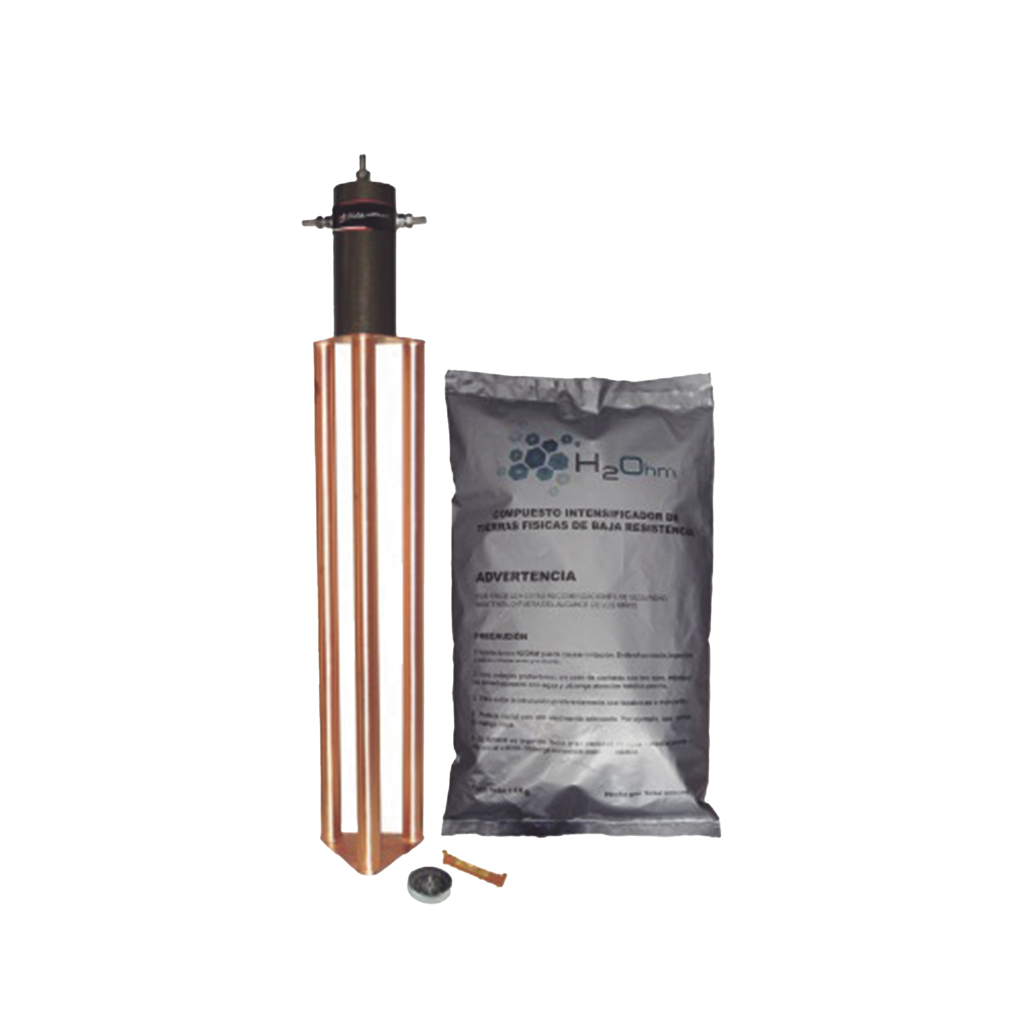 Electrodo para corriente mÃ¡xima de70 Amp. con Filtro y Compuesto H2Ohm.