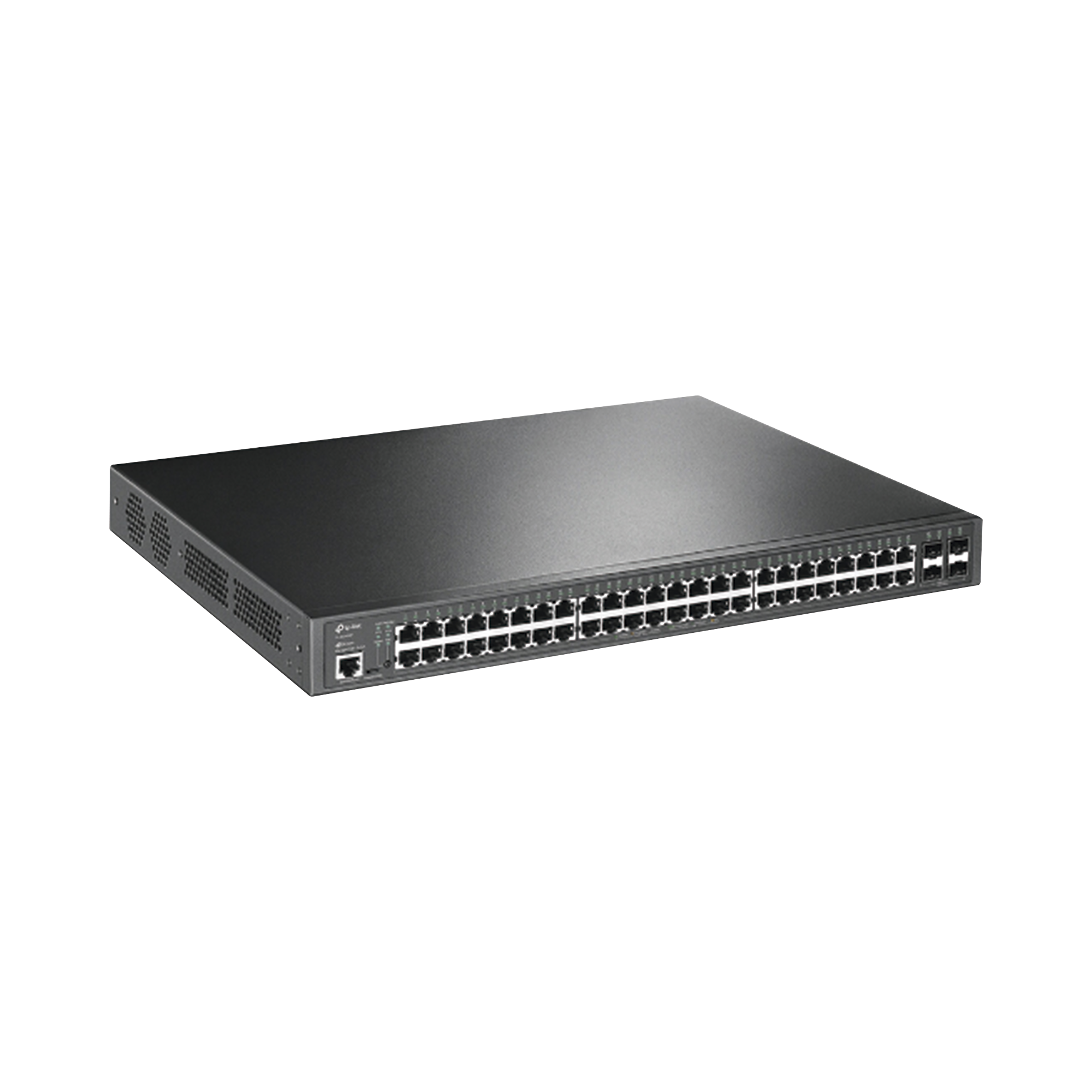 Switch L2+ Omada PoE+ / 48 Puertos PoE+ 10/100/1000 Mbps / 4 Puertos SFP 1G / 2 Puertos Consola (RJ45 y microUSB) / AdministraciÃ³n Centralizada Omada o Stand-Alone / Multicast IGMP / Calidad de Servicio / Presupuesto PoE 384W / Montaje en Rack