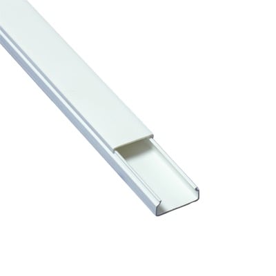 Canaleta blanca de PVC auto extinguible, sin divisiÃ³n, 20 x 10 mm, tramo de 2.5 m (5101-01260)