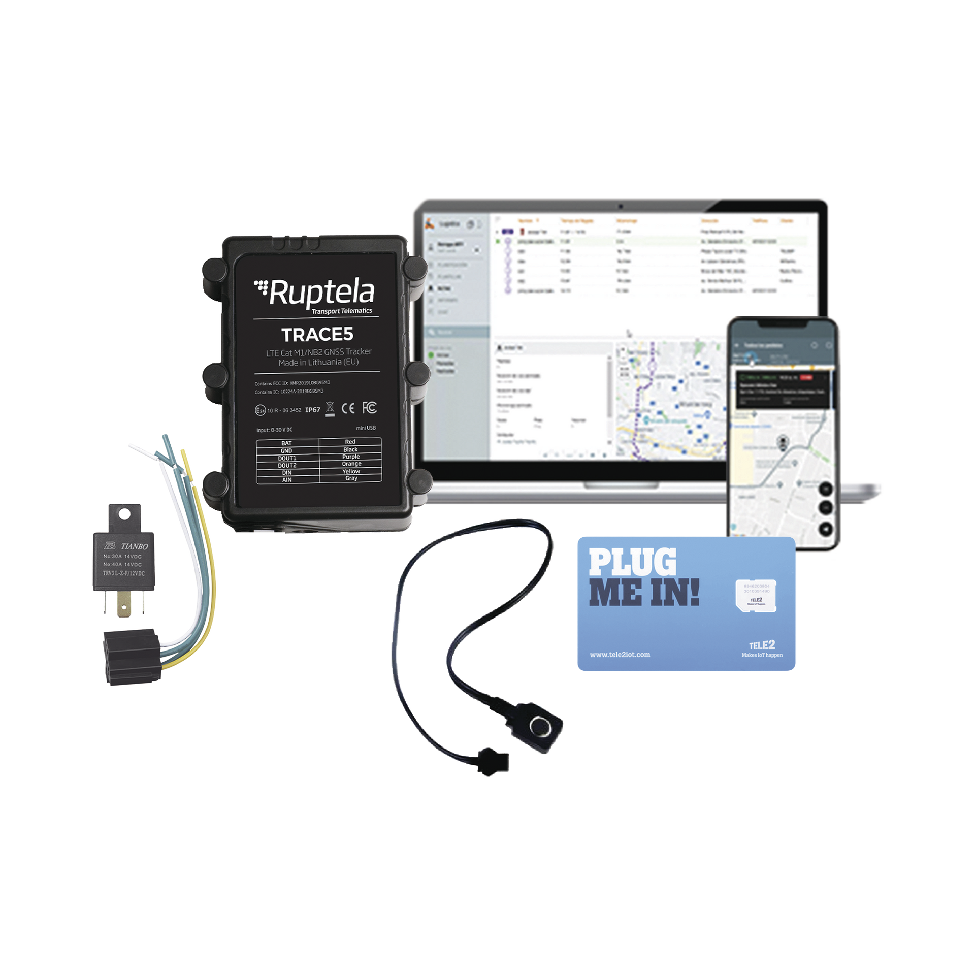 KIT Localizador Vehicular 2G y 4G IP67 / Rastreo / ConducciÃ³n eficiente / Deteccion de Jammer / Ideal para motocicletas / Apagado remoto / Incluye SIM500MB2Y / 1 AÃO DE EPCOMGPS