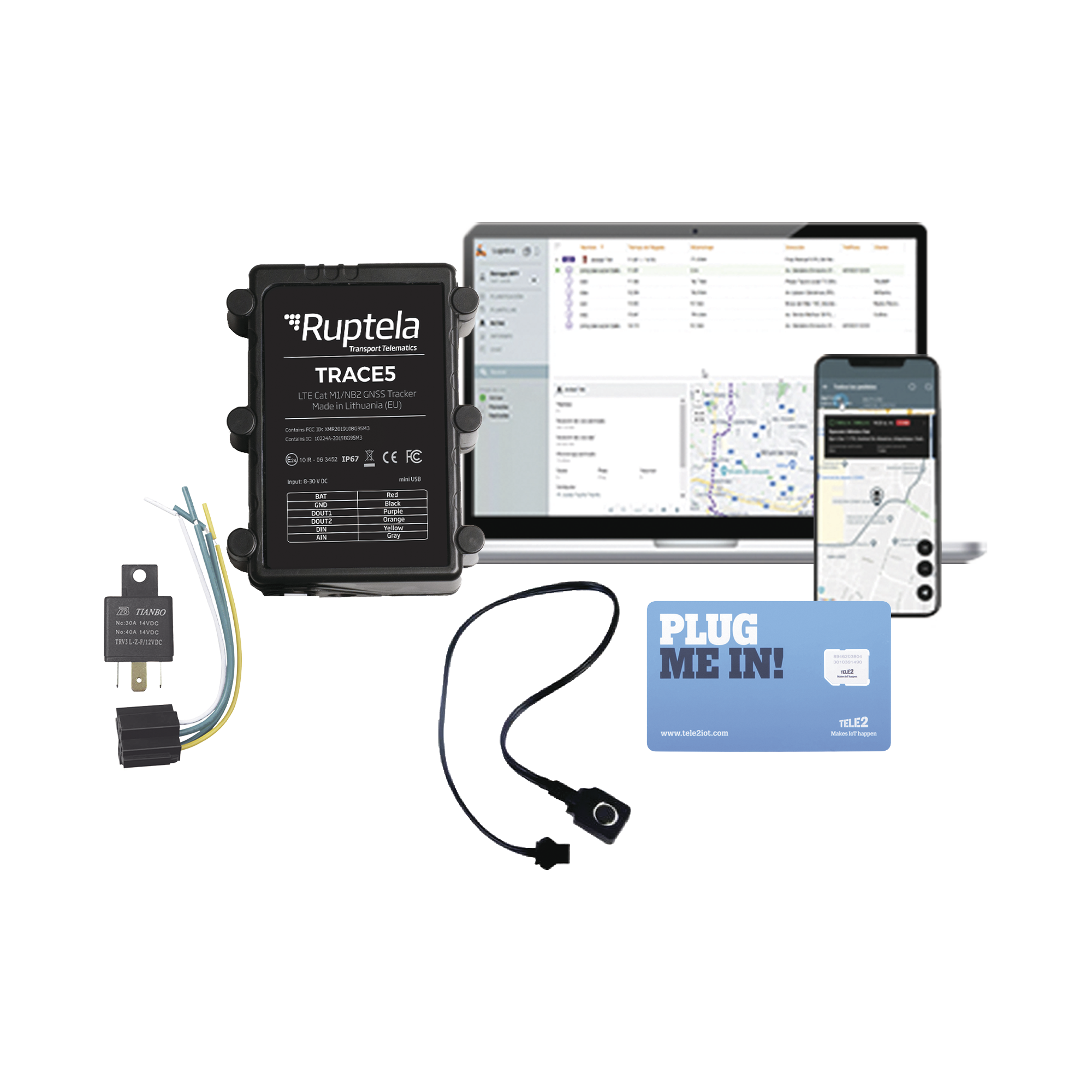 KIT Localizador Vehicular 2G y 4G IP67 / Rastreo / ConducciÃ³n eficiente / Deteccion de Jammer / Ideal para motocicletas / Apagado remoto / Incluye SIM500MB2Y / 1 AÃO DE EPCOMGPS