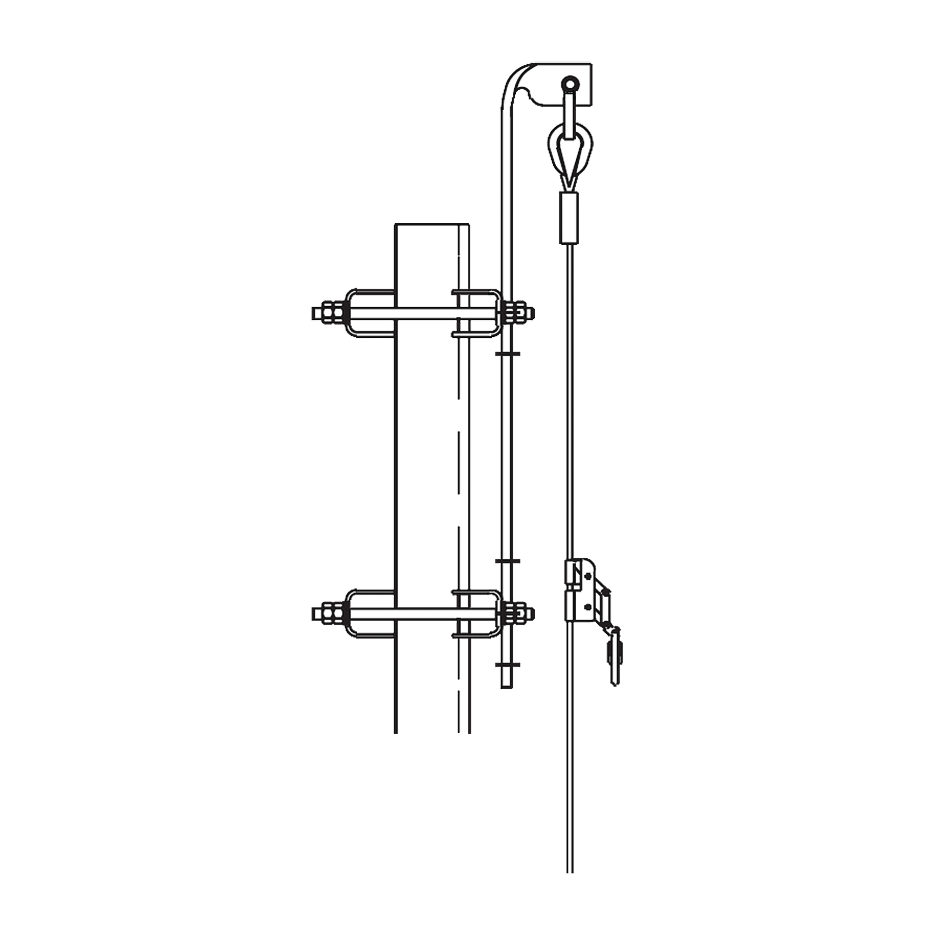 LÃ­nea de vida para torre Super Titan de hasta 100 pies (30 metros). Carro de Seguridad NO INCLUIDO.