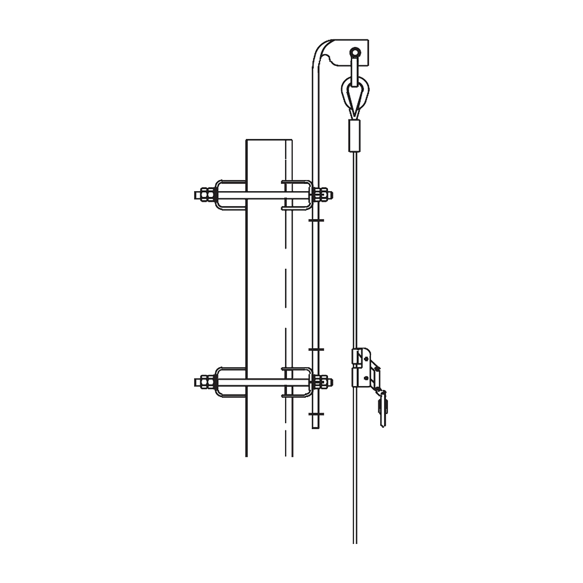 LÃ­nea de vida para torre Super Titan de hasta 100 pies (30 metros). Carro de Seguridad NO INCLUIDO.