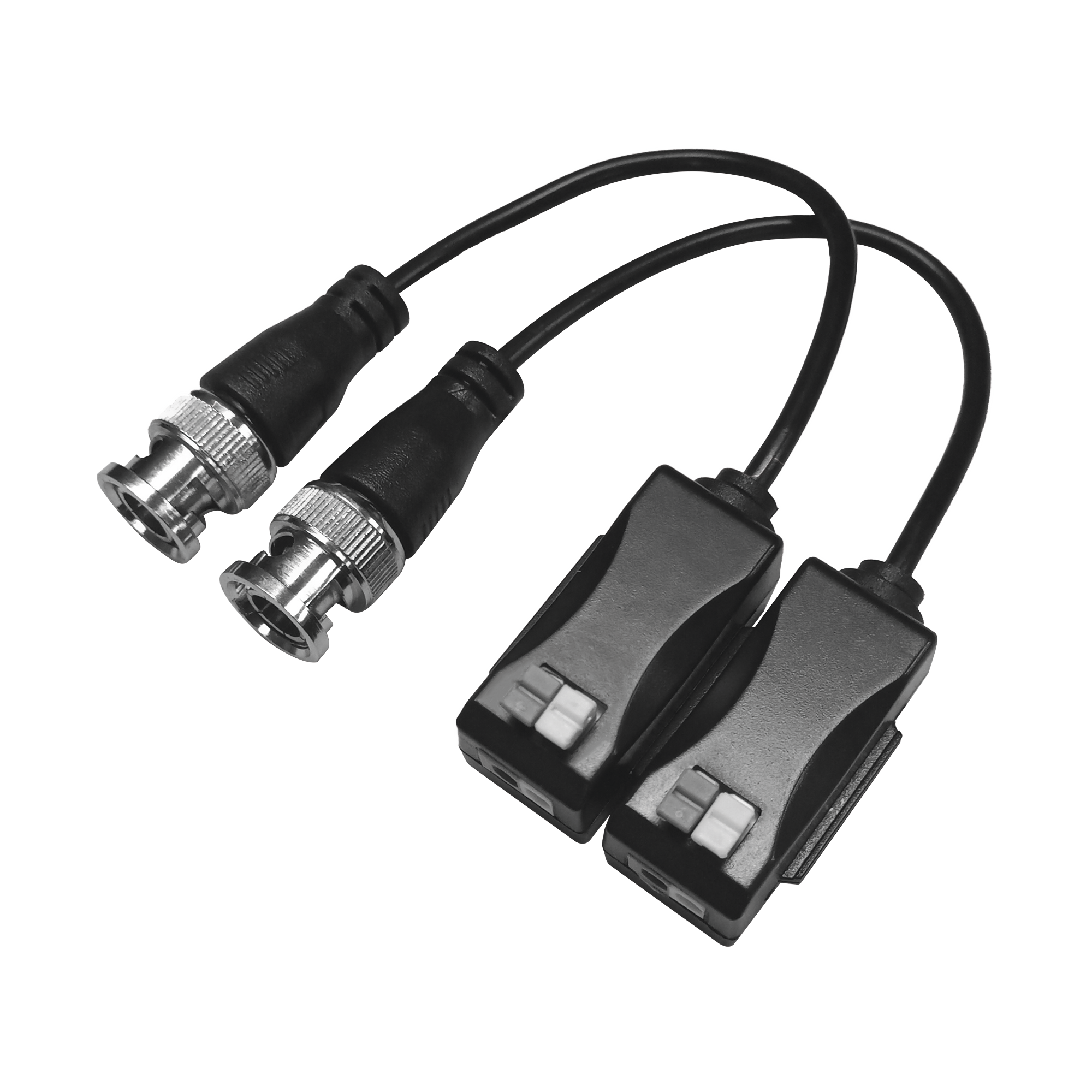 Kit de Transceptores (Baluns) con Terminal PUSH SUPERIOR PIG TAIL en ambos conectores, ResoluciÃ³n 4K , Cable flexible COAXIAL Blindado / COAXITRON / AUDIO POR COAXITRON /Conector 100% COBRE / Calidad PREMIUM