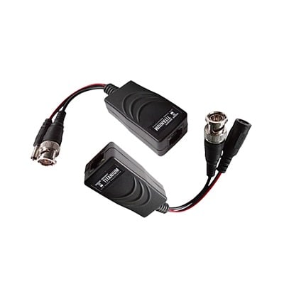 Kit de transceptores activos con conector para alimentaciÃ³n (12V/24Vcc/AC) TurboHD para aplicaciones de video por UTP Cat5e/6 en HD. Distancia de hasta 150 m en 4K