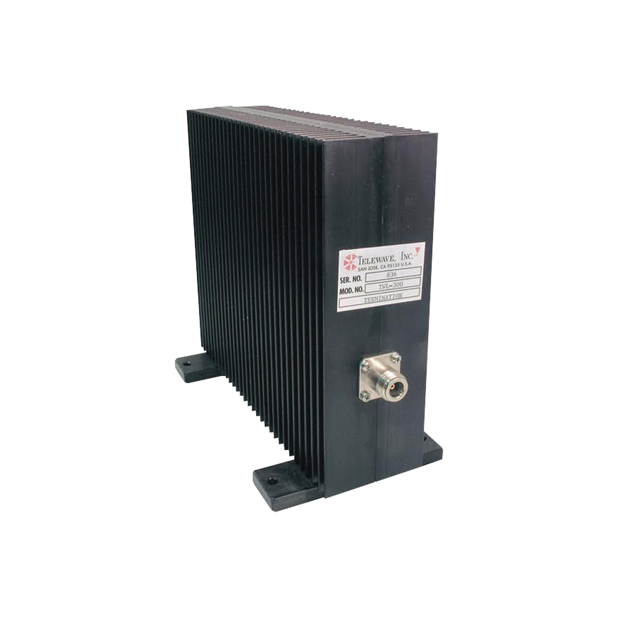 Carga Terminal Coaxial Seca de RF para 50 Ohm, CD-1000 MHz, 300 Watt, 50% 2-min, N Hembra.