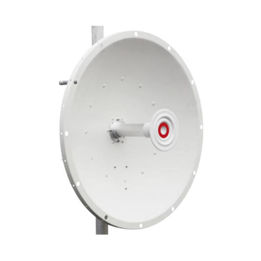 Antena direccional de 2ft, 5.1 a 7.1 GHz, Ganancia 30 dBi, Conectores RP-SMA Hembra, PolarizaciÃ³n doble, incluye montaje para torre o mÃ¡stil