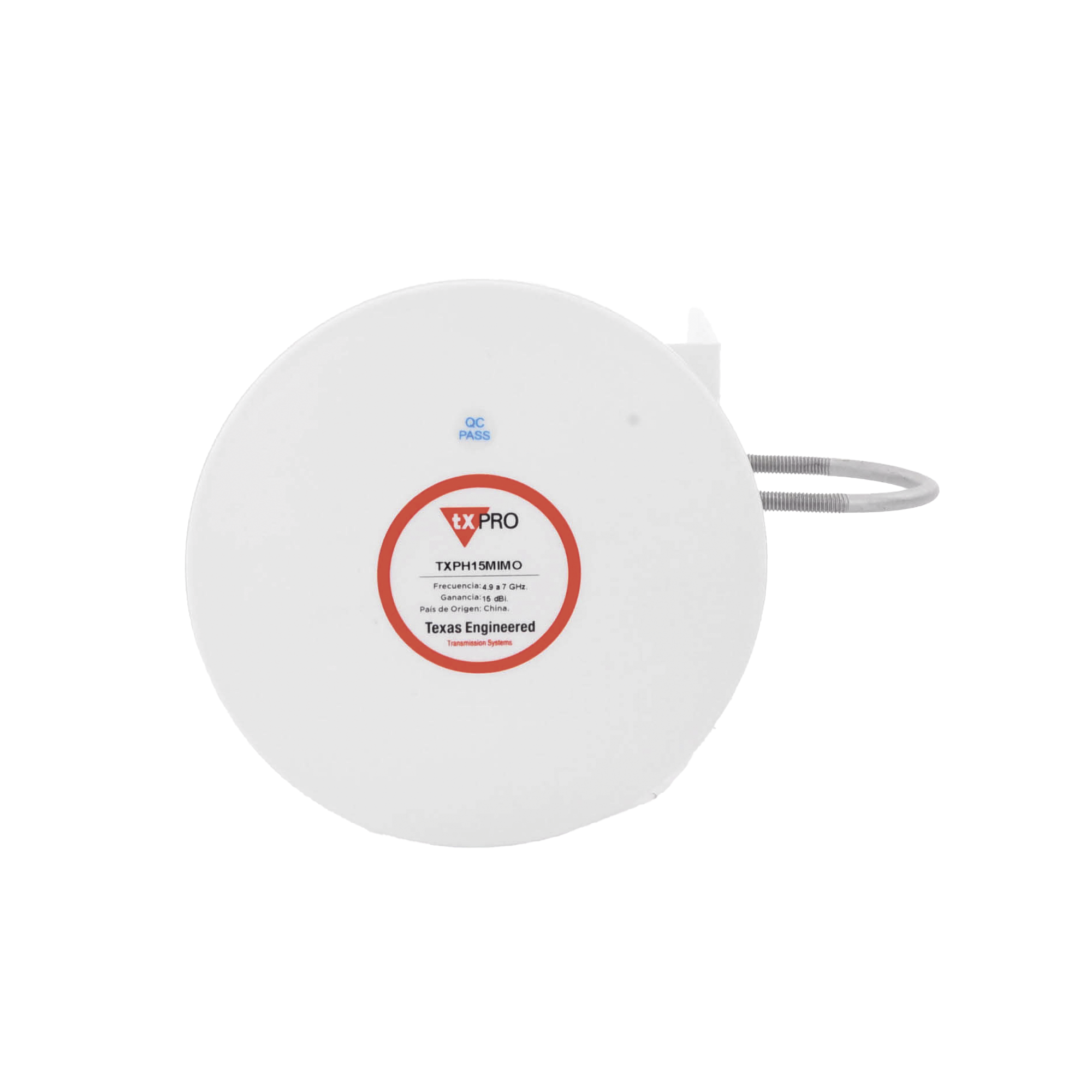 Antena Tipo Horn de 45 Â°, 15 dBi, 4.9 - 7GHz, Ideal para ambientes de alto ruido,  Tipo de conector RPSMA, con montaje y jumpers incluidos