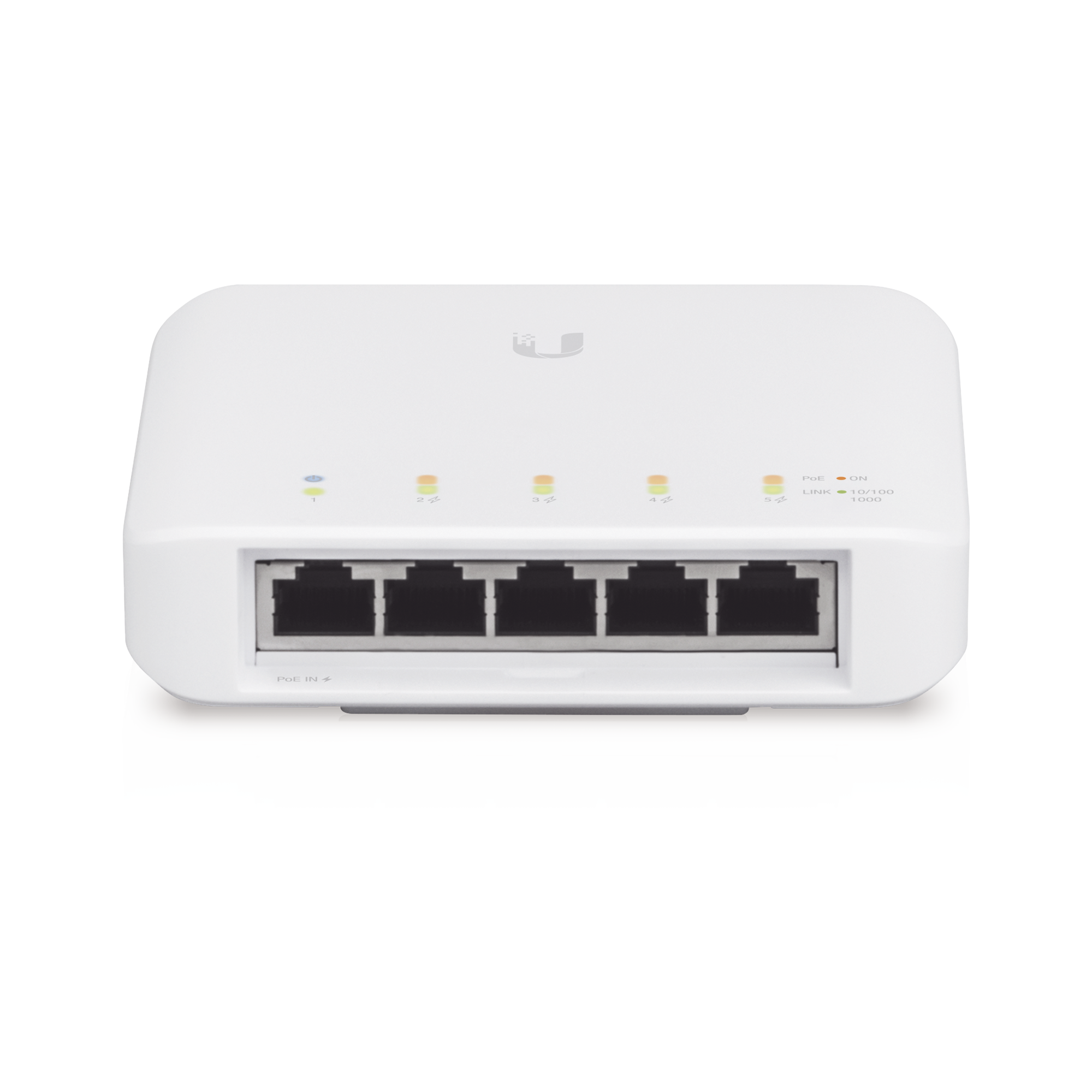 Switch UniFi FLEX de 5 puertos para semi-exterior IP55 (1 x PoE de entrada 802.3af/at/bt y 4 puertos PoE de salida 802.3af)