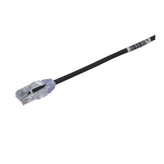 Cable de Parcheo TX6, UTP Cat6, DiÃ¡metro Reducido (28AWG), Color Negro, 0.5 m