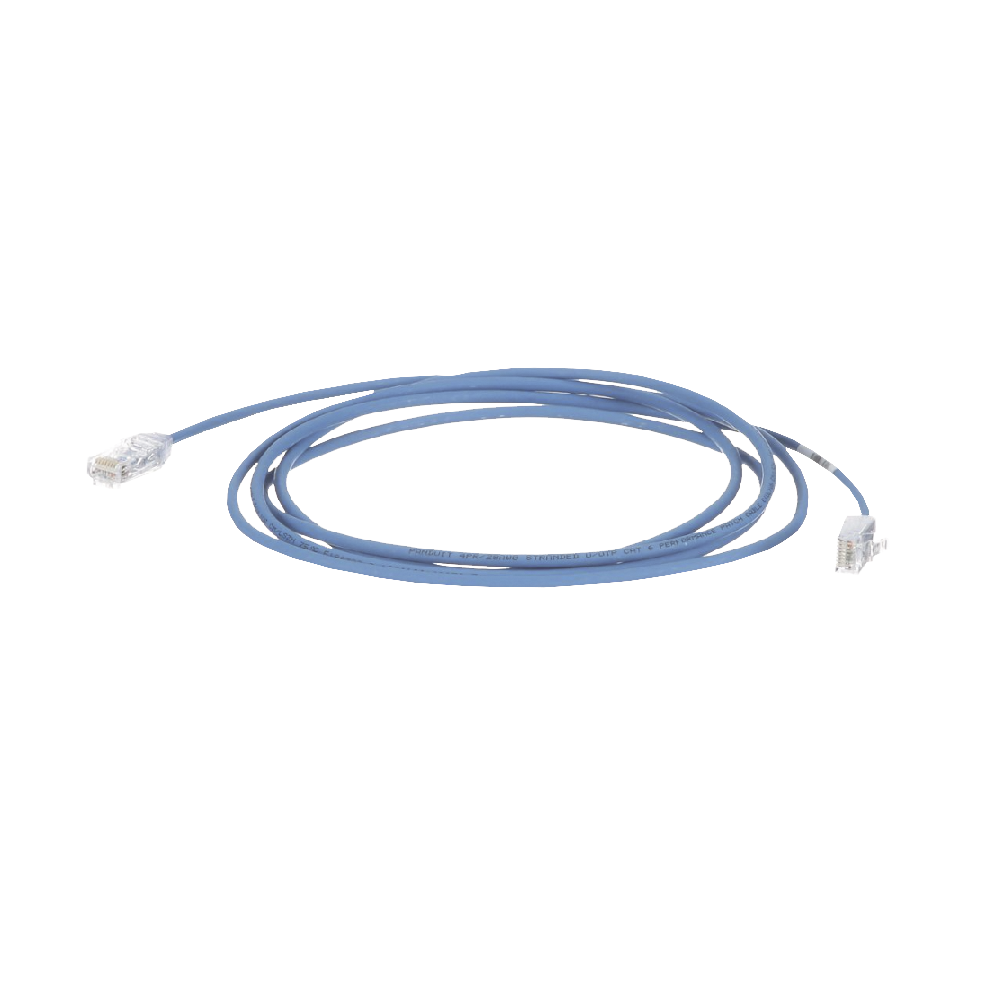 Cable de Parcheo TX6, UTP Cat6, DiÃ¡metro Reducido (28AWG), Color Azul, 130ft