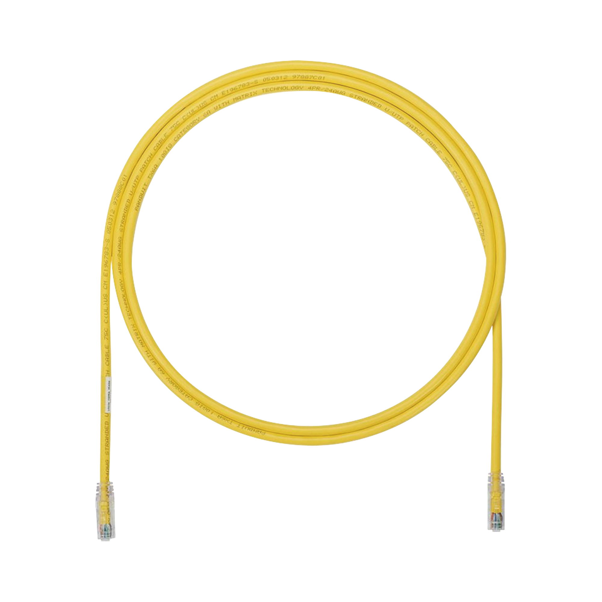 Cable de Parcheo UTP, Cat6A, 24 AWG, CM, Color Amarillo, 3ft