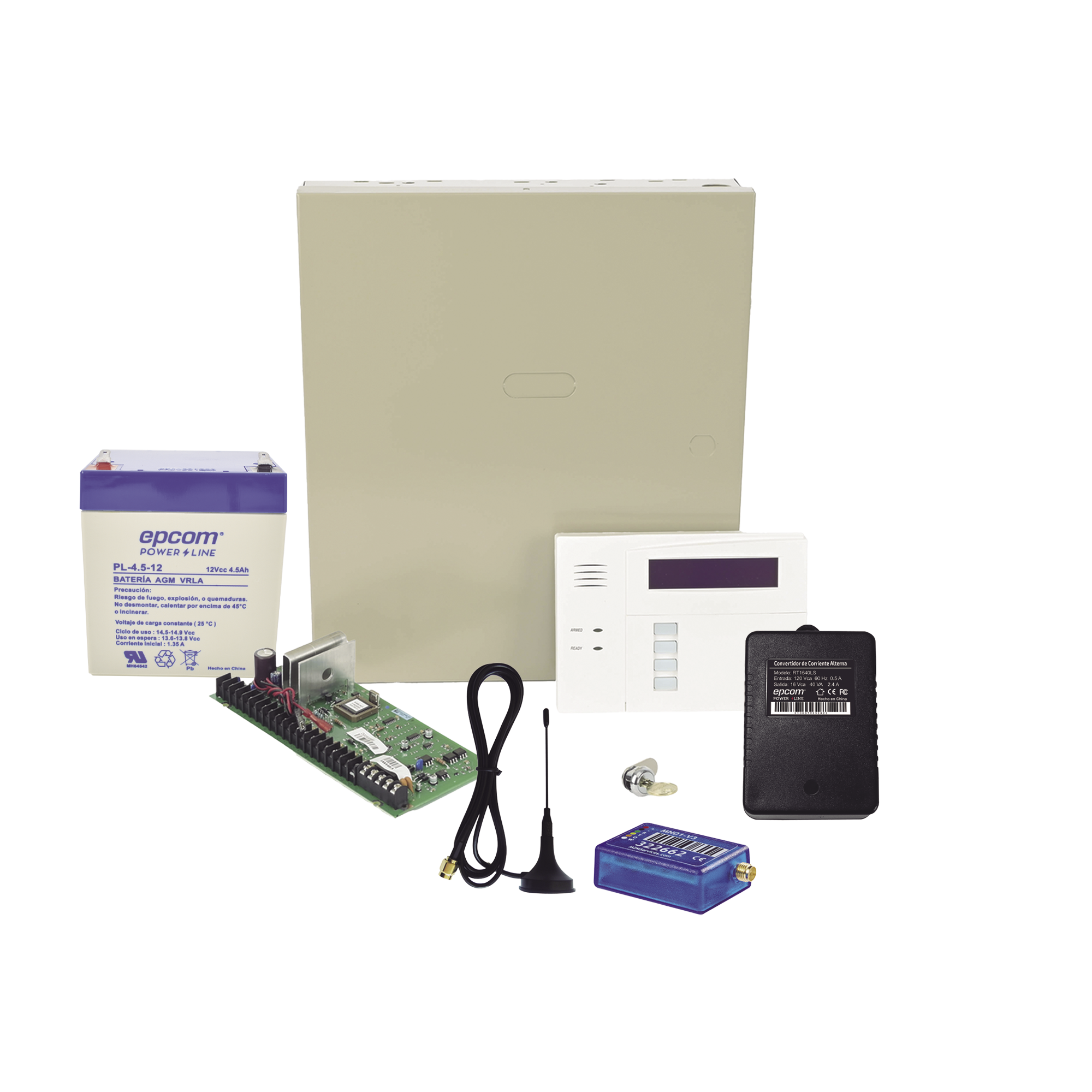 (1 AÃ±o datos ILIMITADO INCLUIDO)  Kit Vista48LA con comunicador MINI012G, Teclado, Gabinete y Transformador