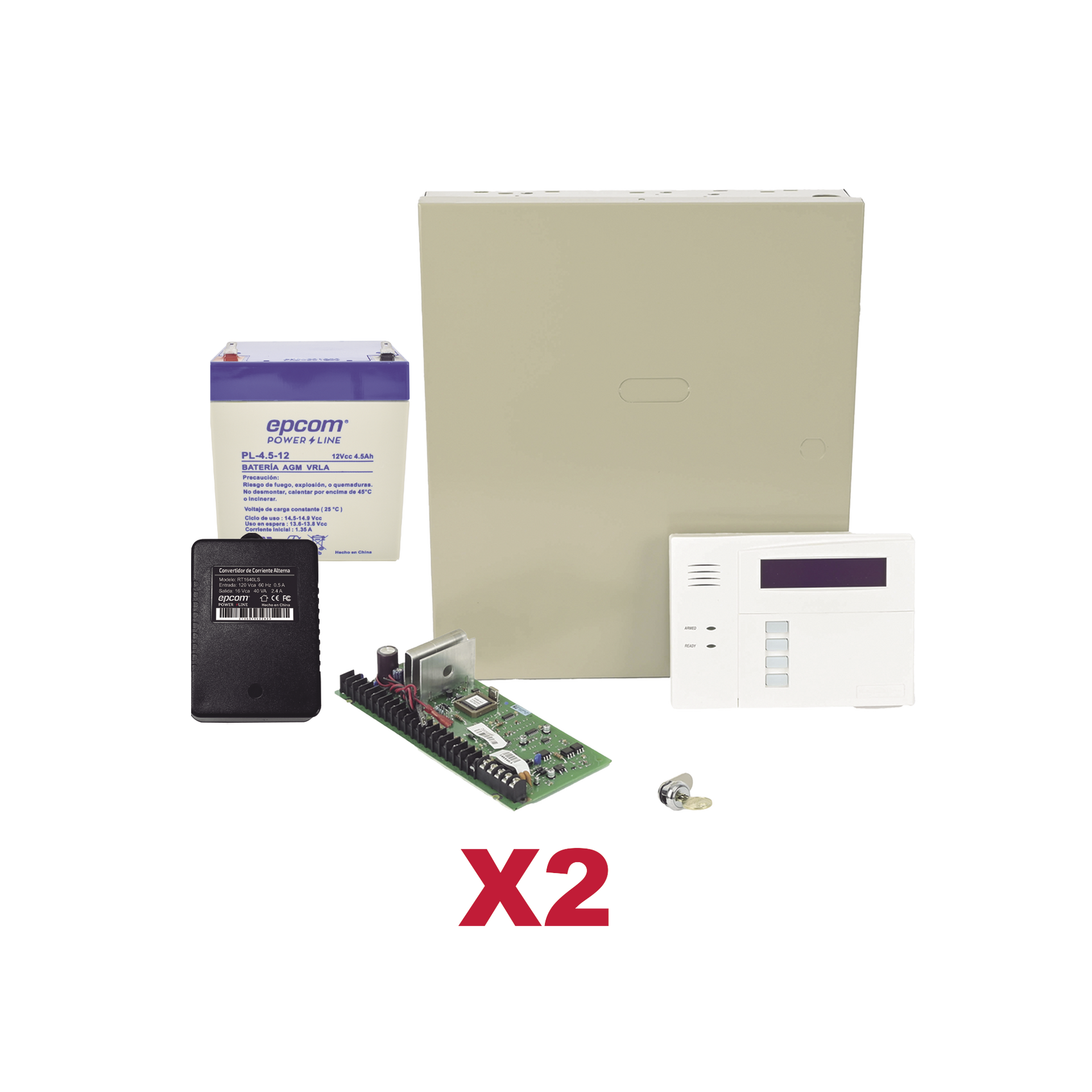 2 Paneles de Alarma VISTA48/6160RF Teclado AlfanumÃ©rico con Receptor InalÃ¡mbrico, BaterÃ­a y Transformador