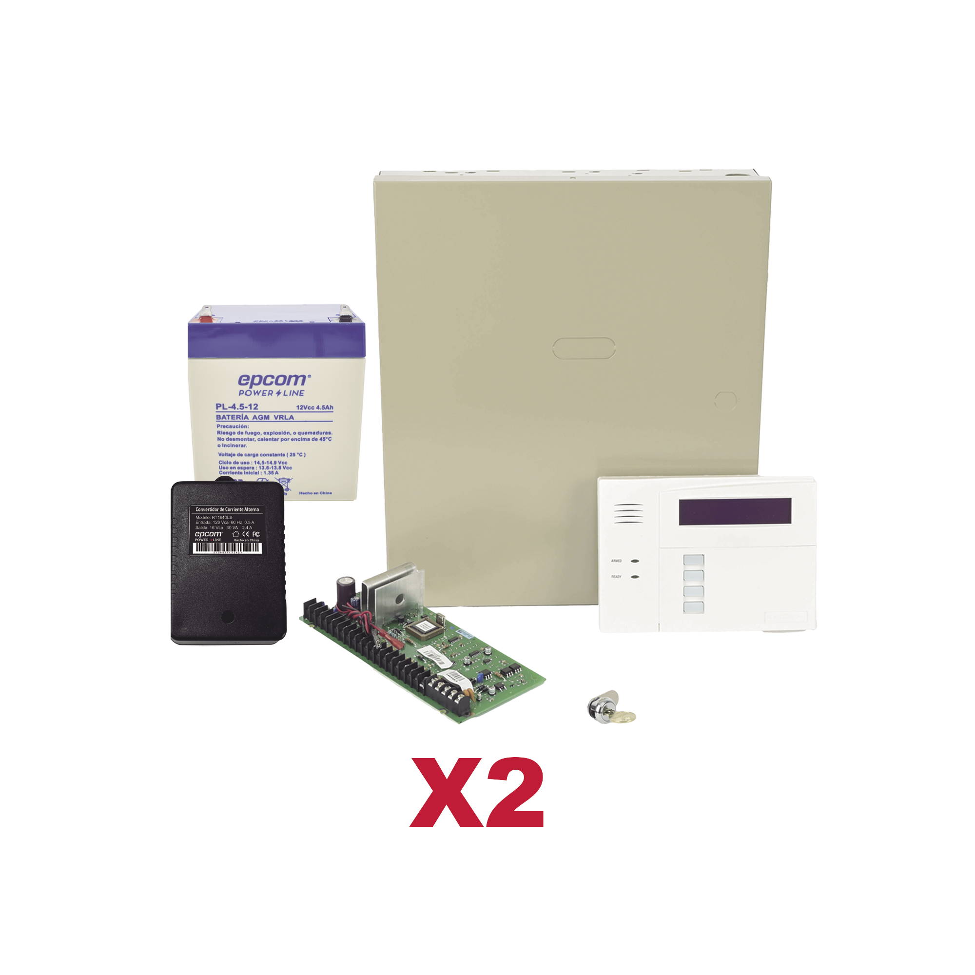 2 Paneles de Alarma VISTA48/6160RF Teclado AlfanumÃ©rico con Receptor InalÃ¡mbrico, BaterÃ­a y Transformador