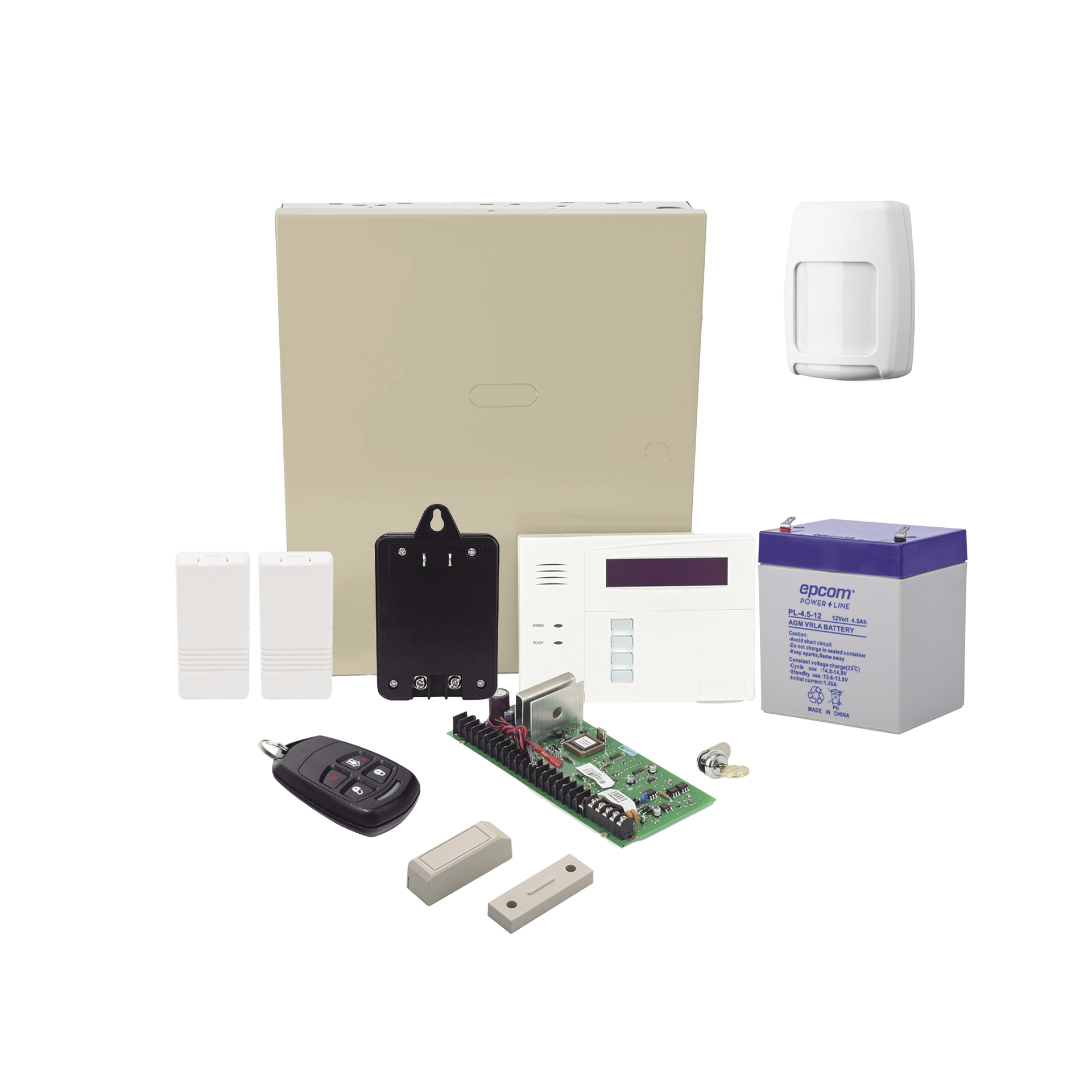 Kit InalÃ¡mbrico de panel VISTA48 con Teclado AlfanumÃ©rico 6160RF, Receptor para sensores InalÃ¡mbricos, BaterÃ­a, Transformador, 2 Contactos MagnÃ©ticos 5816 con imÃ¡n, 1 Sensor de Movimiento 5800PIR y un Control Remo