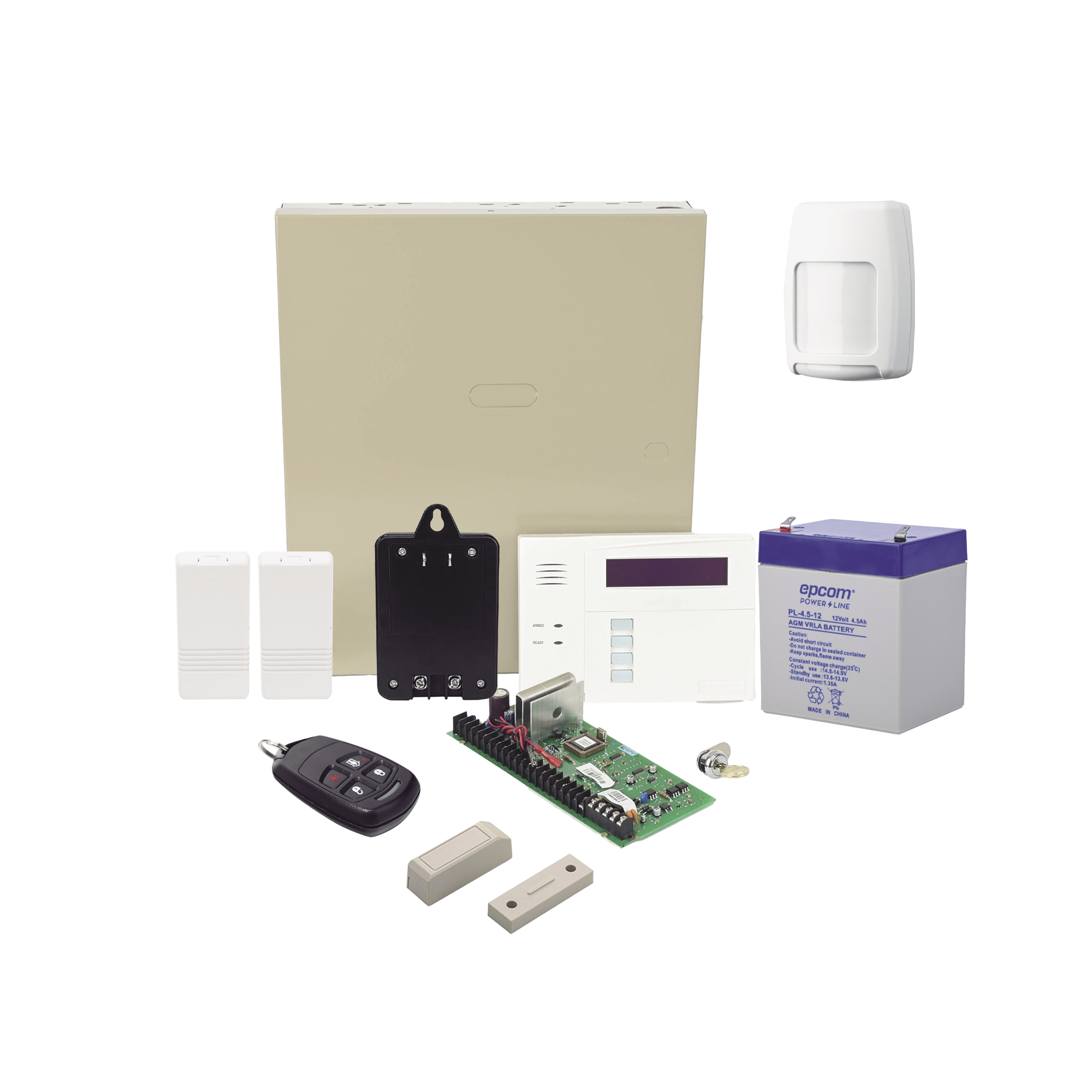 Kit InalÃ¡mbrico de panel VISTA48 con Teclado AlfanumÃ©rico 6160RF, Receptor para sensores InalÃ¡mbricos, BaterÃ­a, Transformador, 2 Contactos MagnÃ©ticos 5816 con imÃ¡n, 1 Sensor de Movimiento 5800PIR y un Control Remo
