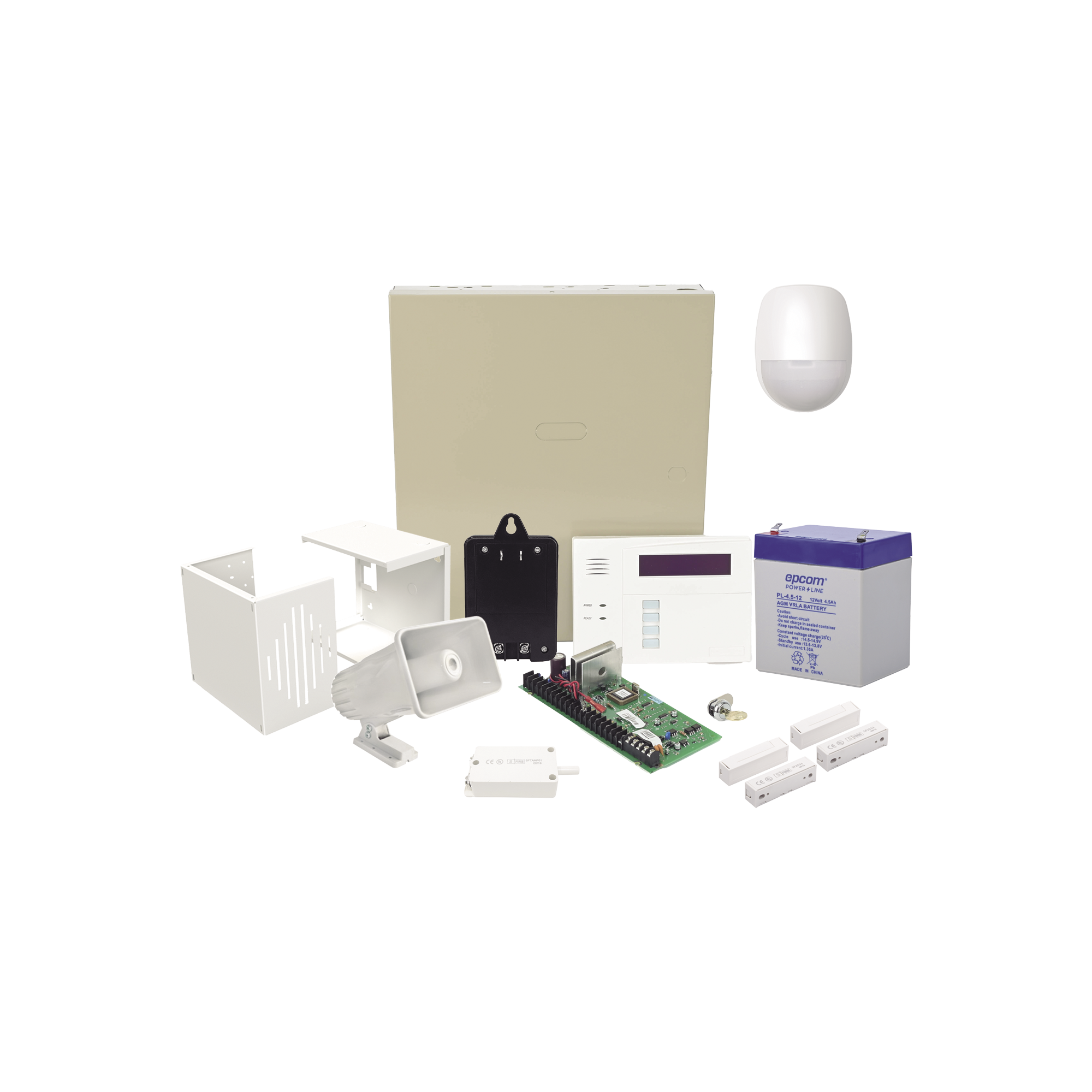 Kit Cableado con VISTA48/6160RF, BaterÃ­a, Transformador, Sensor Pir, Contactos MagnÃ©ticos, Sirena, Gabinete de sirena y Tamper