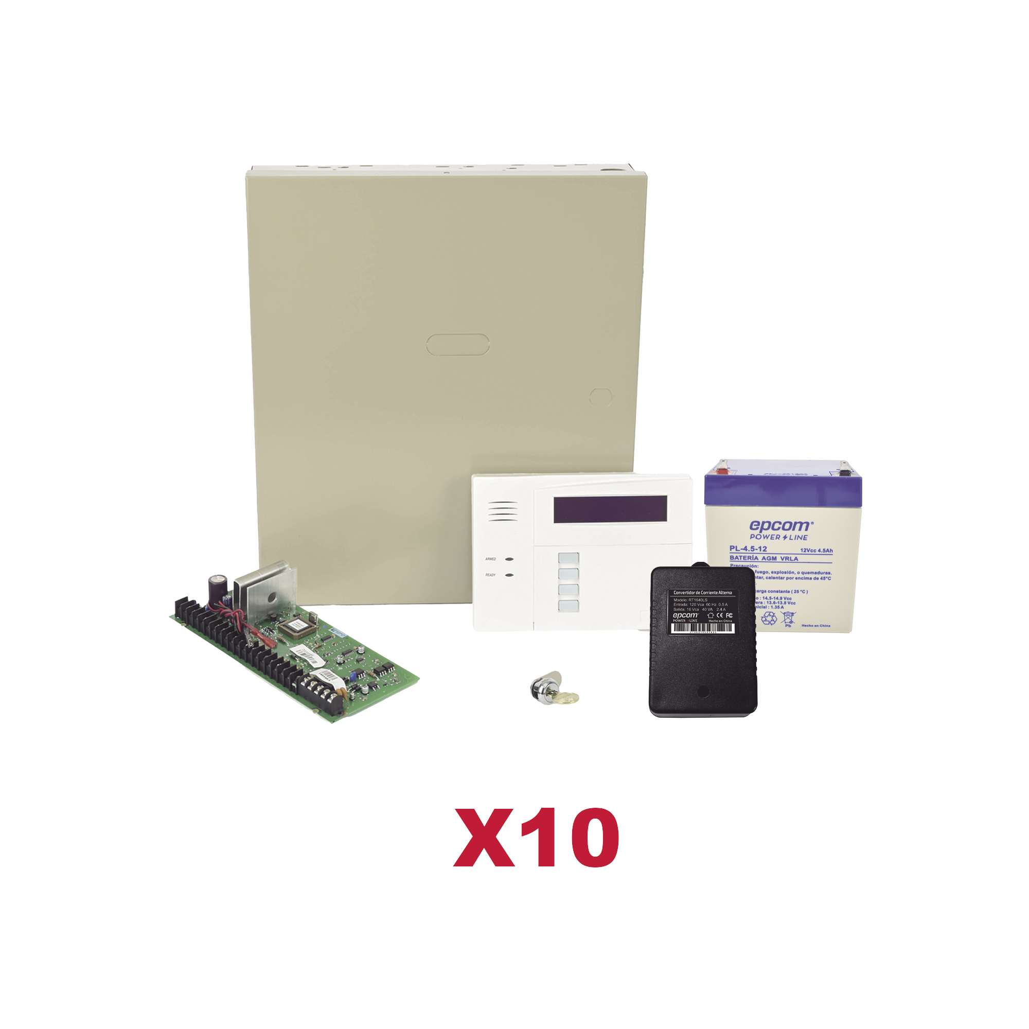 Kit de 10 Paneles de Alarma VISTA48 con BaterÃ­a y Transformador