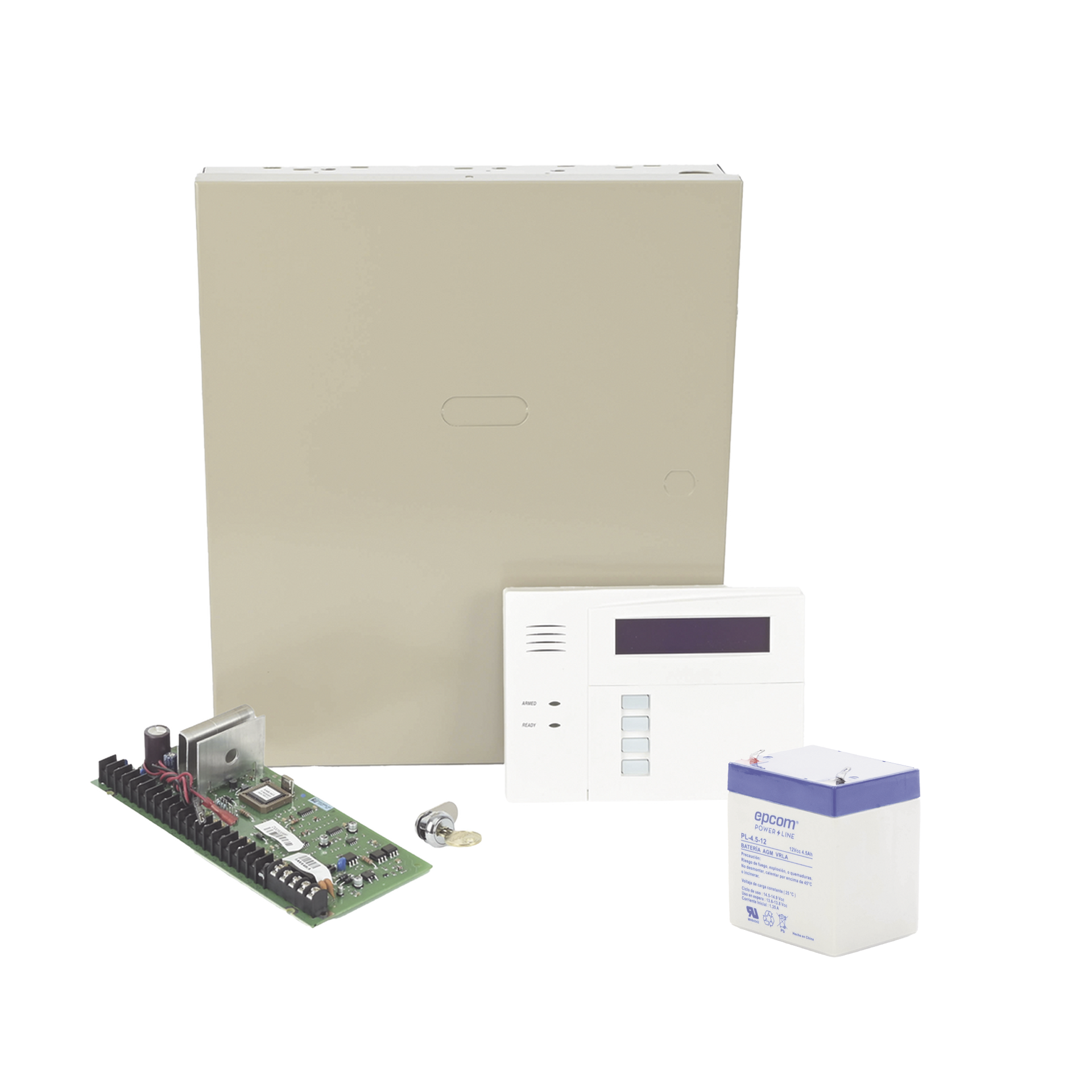 Kit de Panel de Alarma VISTA48LA con Gabinete, Teclado programador y BaterÃ­a