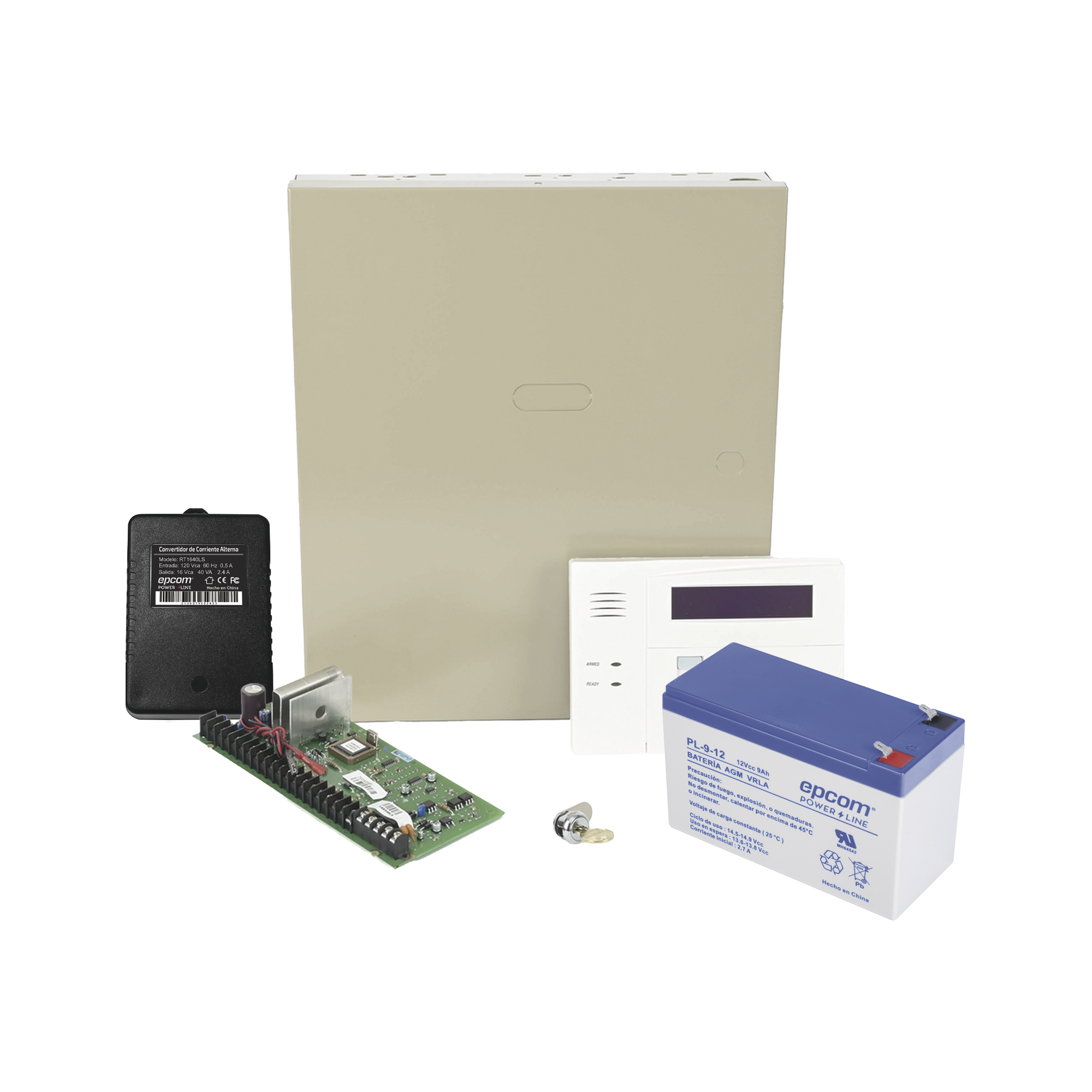 Kit de Panel de Alarma VISTA48LA con  BaterÃ­a de 9Ah, Transformador y Gabinete