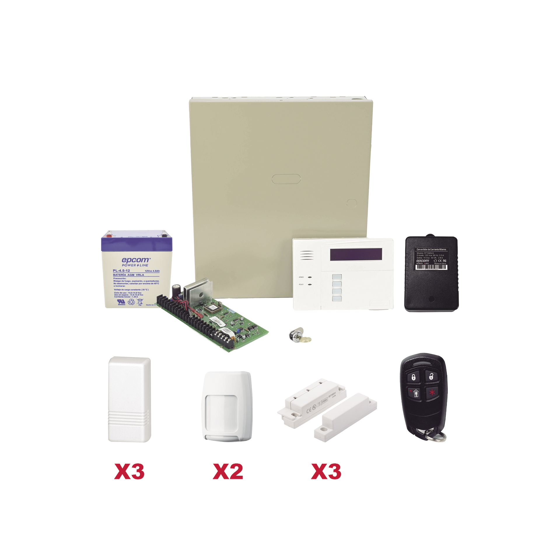 Kit inalÃ¡mbrico / Panel VISTA48LA con teclado 6160RF receptor inalÃ¡mbrico / 3 contactos 5816 / 2 PIR 5800PIR / 1 Llavero inalambrico Bateria y Transformador