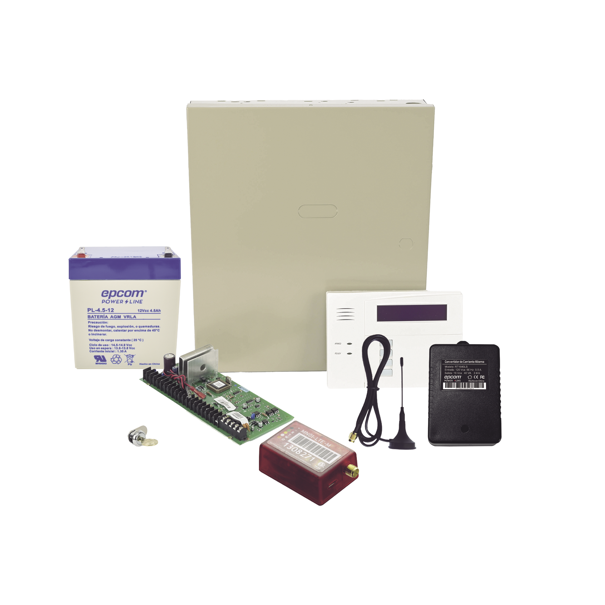 (2 AÃ±os 4GLTEM/5G ILIMITADO INCLUIDO)  Kit Vista48LA con comunicador 4GLTEM/5G MN01, Teclado, Gabinete, Bateria y Transformador