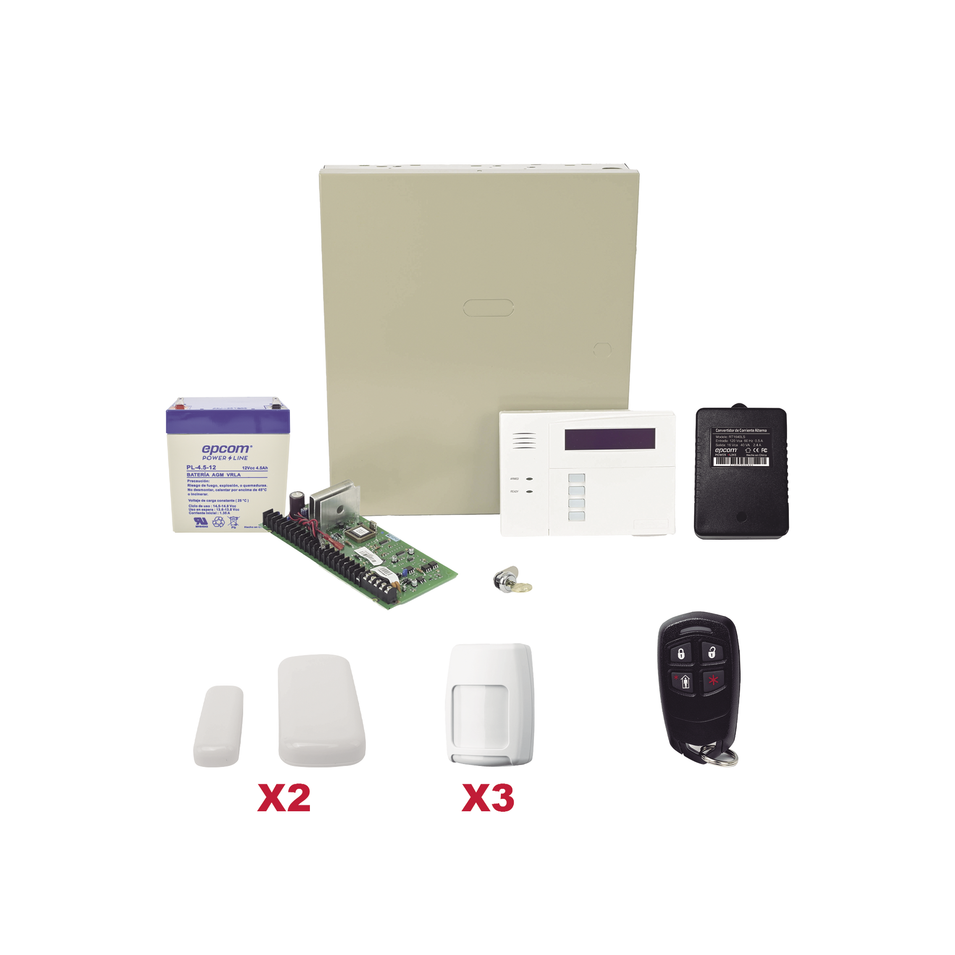 Kit inalÃ¡mbrico de panel VISTA48 con teclado 6160RF receptor inalÃ¡mbrico, 2 contactos 5800MINI, 3 PIR 5800PIR, 1 Control remoto 58344, Bateria y transformador