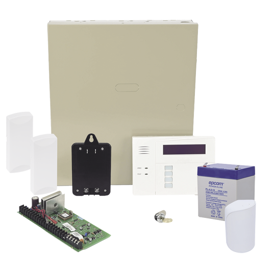 Panel de Alarma VISTA48LA Teclado AlfanumÃ©rico con Receptor InalÃ¡mbrico, BaterÃ­a, Transformador, Sensor de Movimiento y 2 Contactos MagnÃ©ticos InalÃ¡mbricos SFire