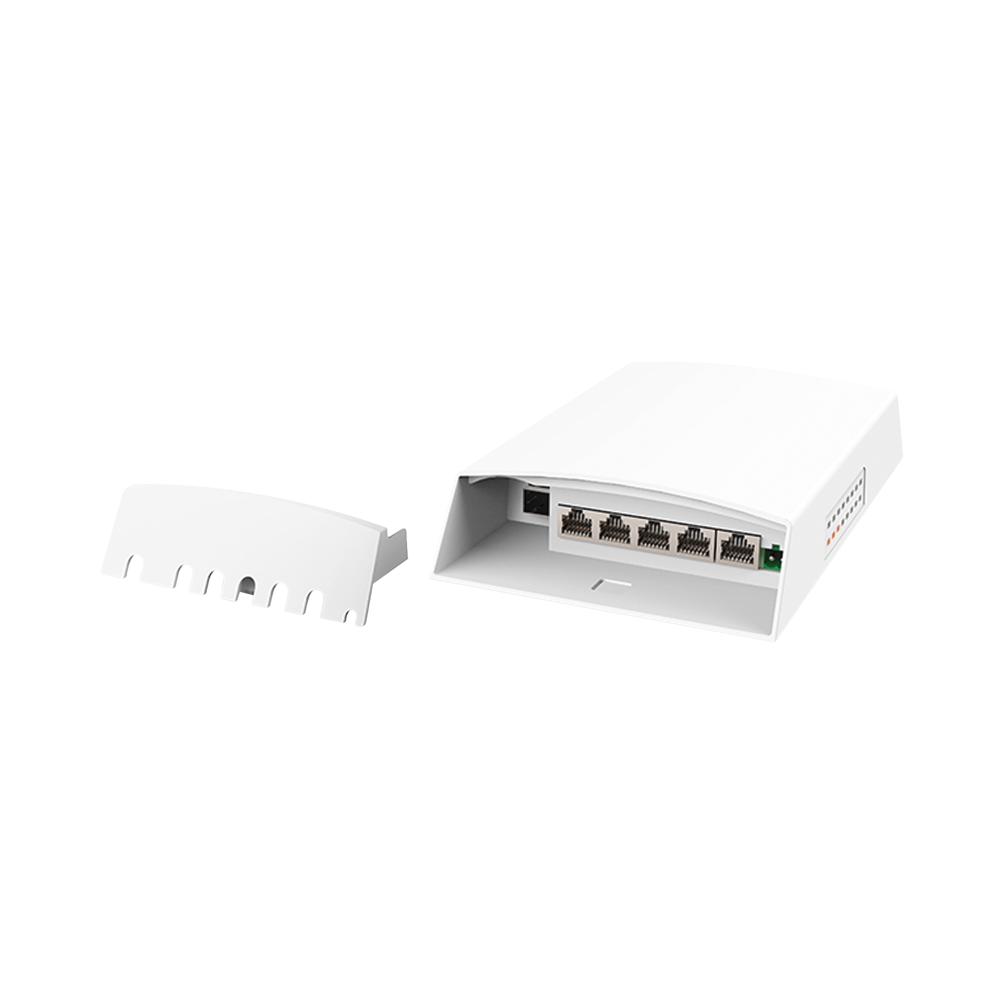 Switch CCTV PoE para Exterior / No administrable / PoE Entrada 802.3 bt Hasta 60W / 1 Puerto PoE salida 24V pasivo Hasta 12W /  3 puertos PoE 802.3 at Hasta 30W /  Ideal para Aplicaciones CCTV con Enlaces InalÃ¡mbricos